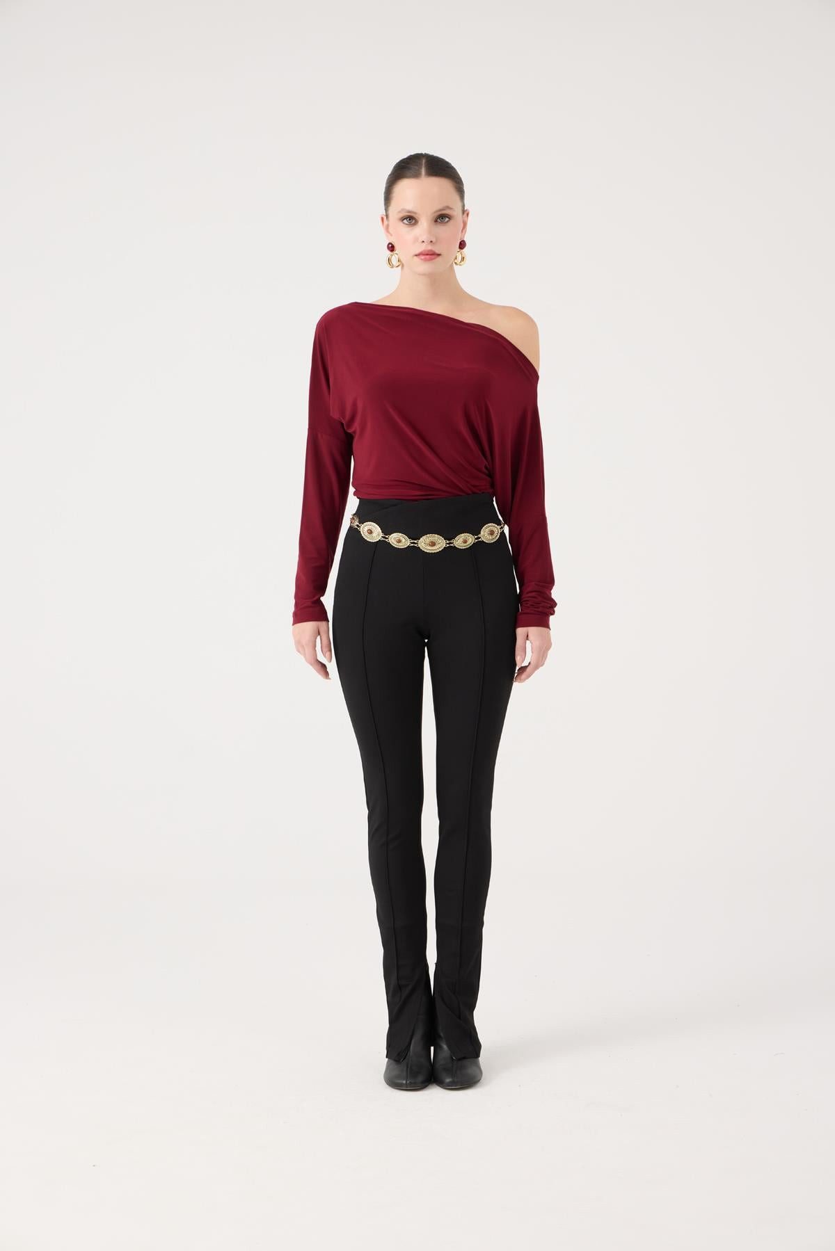 HOLLY LOLLY Bequeme Jeans Hochtaillierte Lena-Hose mit Schlitz
