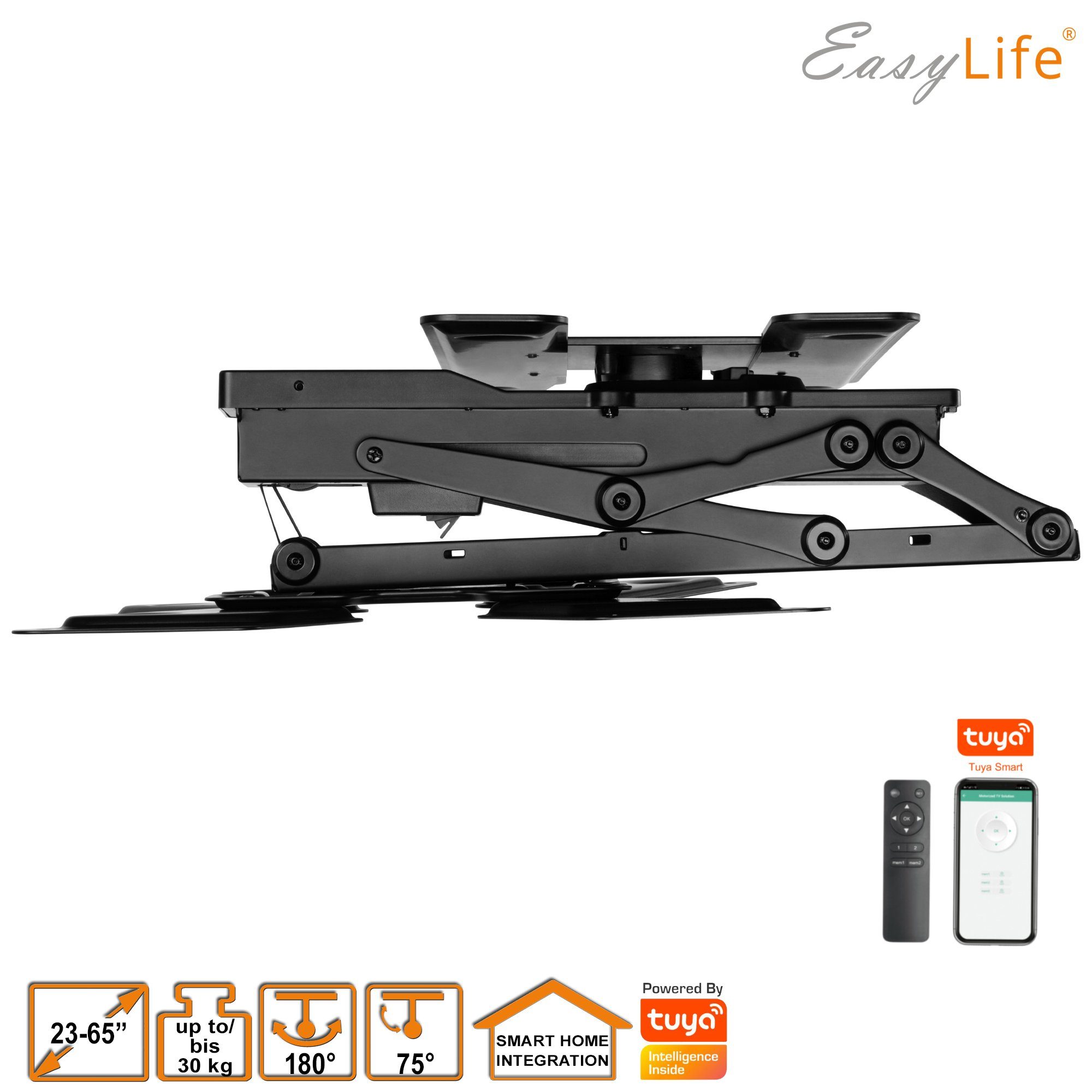 Zoll, drehbar/ TV easylife Smart elektrisch TV-Deckenhalterung Deckenhalter Home 23-65 schwenkbar,