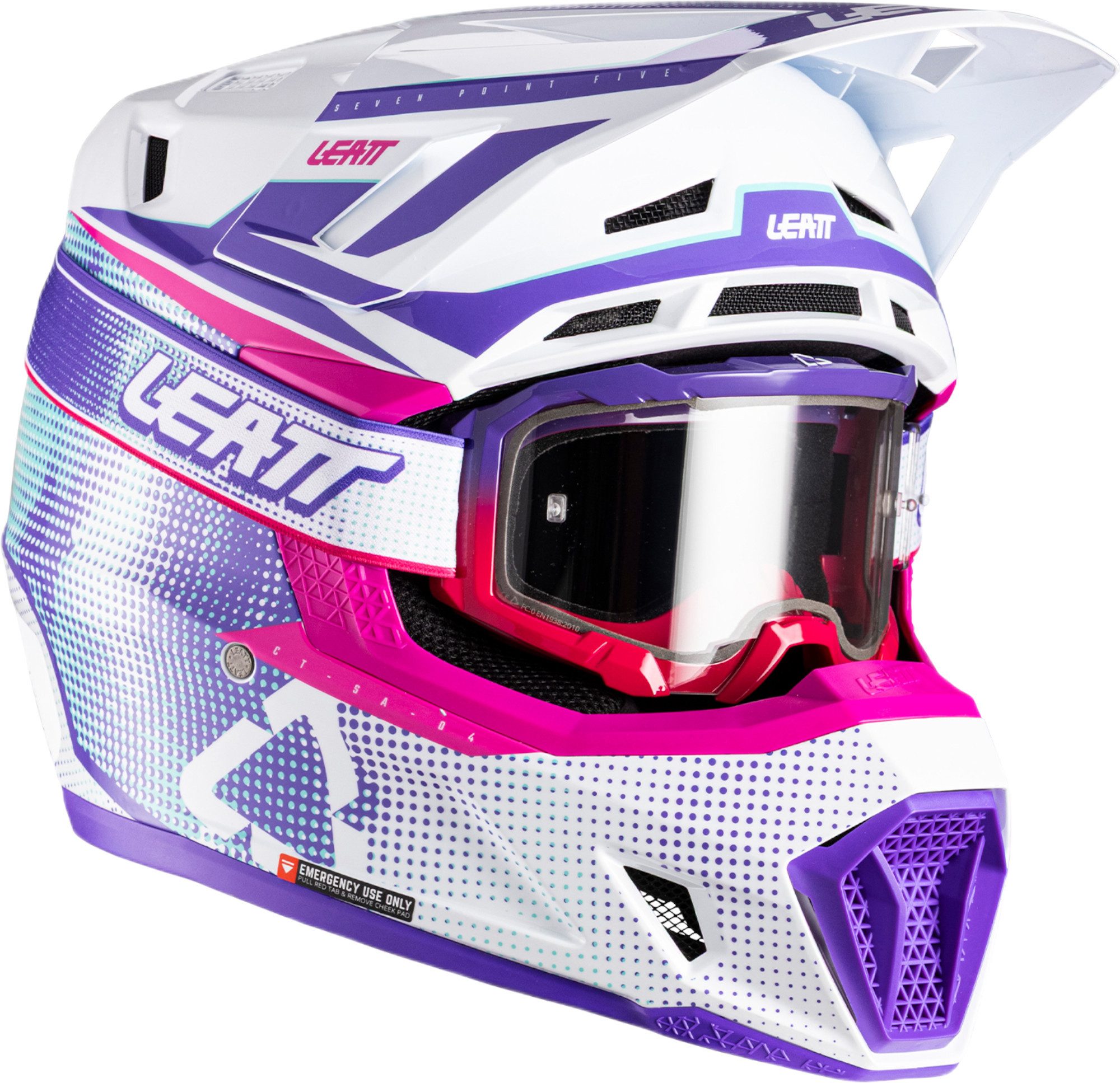 Leatt Motocrosshelm 7.5 V26 Motocross Helm mit Brille, Notfallsystem-polsterung (eqrs)