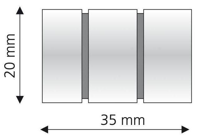 (Set, Gardinenstangen Zylinder mm Liedeco, Ø für Rille, Gardinenstangen-Endstück 2-St), mit chromfarben/matt Gardinen, 16