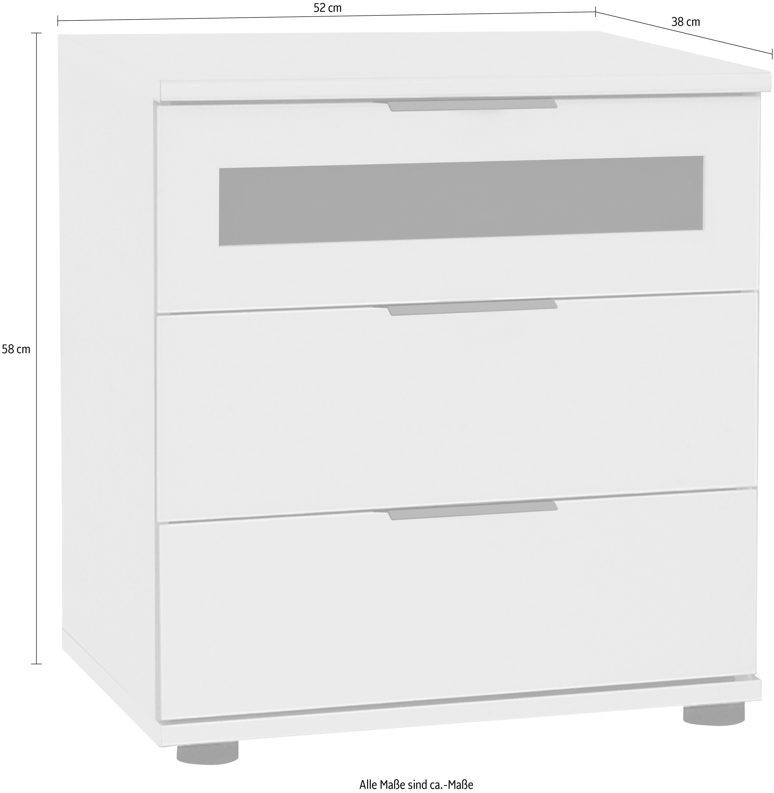 Fresh To Go Nachtschrank Alicante mit 3 Schubladen, einzeln oder im 2er Set