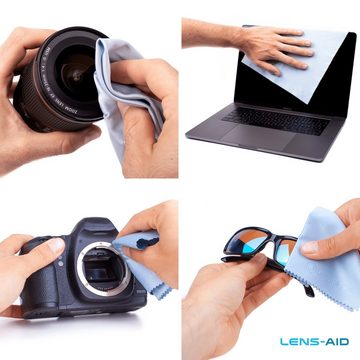 Lens-Aid Mikrofaser Reinigungstuch mit Beutel und Karabiner Mikrofasertuch