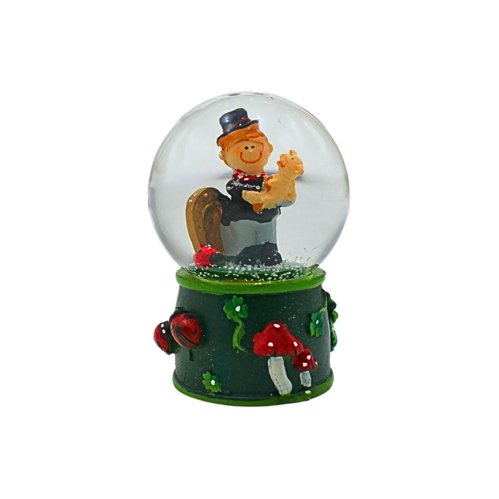 Schneekugel Mini Schüttelkugel - Schneekugel mit Schornsteinfeger, Motiv über