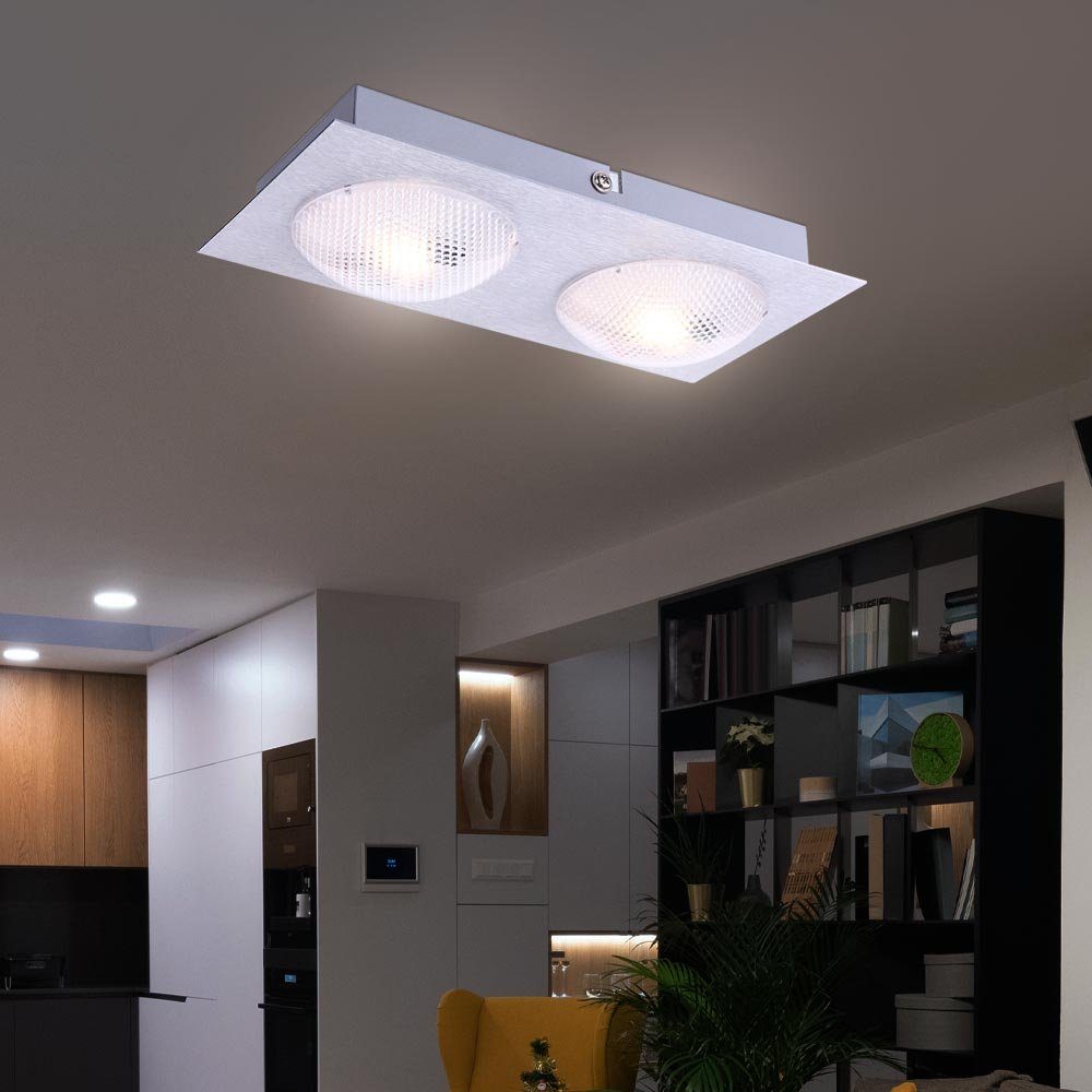 Globo LED Deckenleuchte, LED-Leuchtmittel Warmweiß, Wandlampe satiniert fest Deckenlampe LED Deckenleuchte Wohnzimmer verbaut