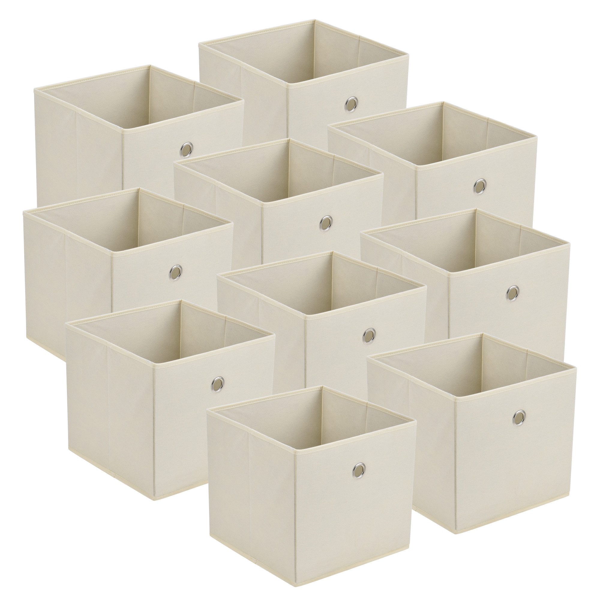 en.casa Faltbox (10 St), Virrat 10er Set Aufbewahrungsbox 30x30x28cm Beige