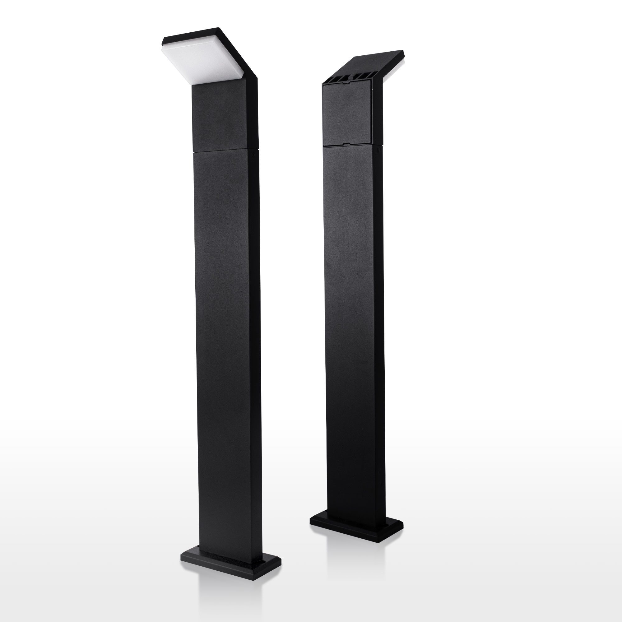 Maxkomfort LED Außen-Stehlampe mit/ohne Bewegungsmelder, 9W Warmweiß 3000K, ohne Bewegungsmelder, LED fest integriert, Außenstandleuchte für Garten & Wege - IP44 Aluminium