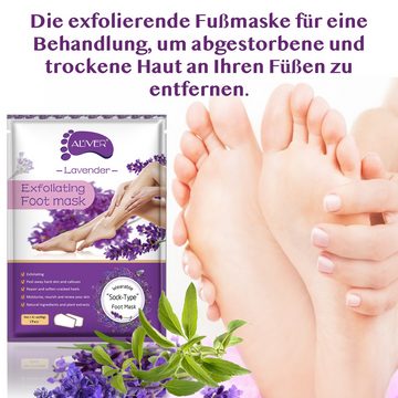 ALIVER Fußmaske Fußpflege Anti Hornhaut Socken Lavendel Aliver, 1-tlg., Lavendel