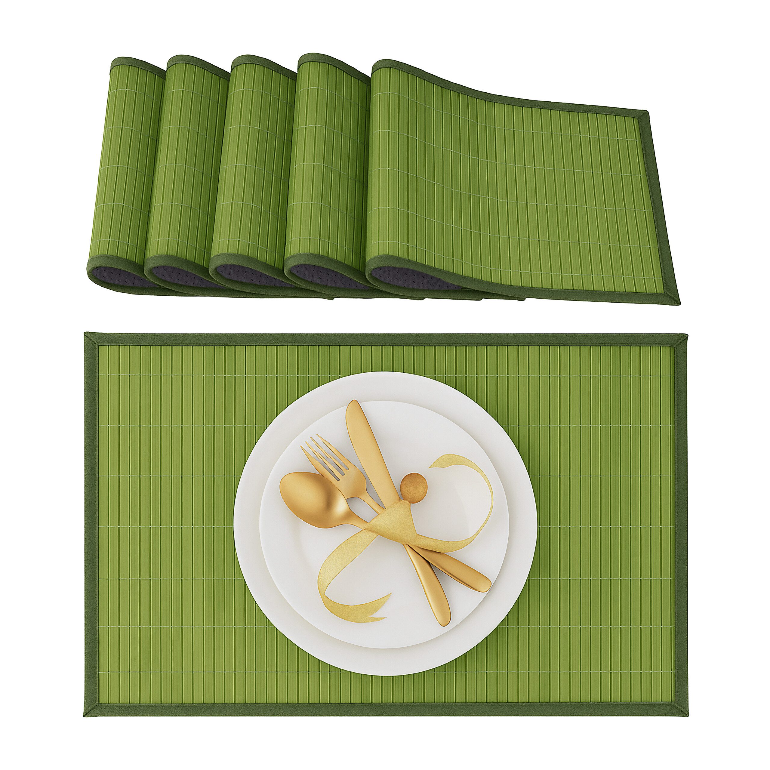 relaxdays Platzset 12 teiliges Tischset grün, (12-St)