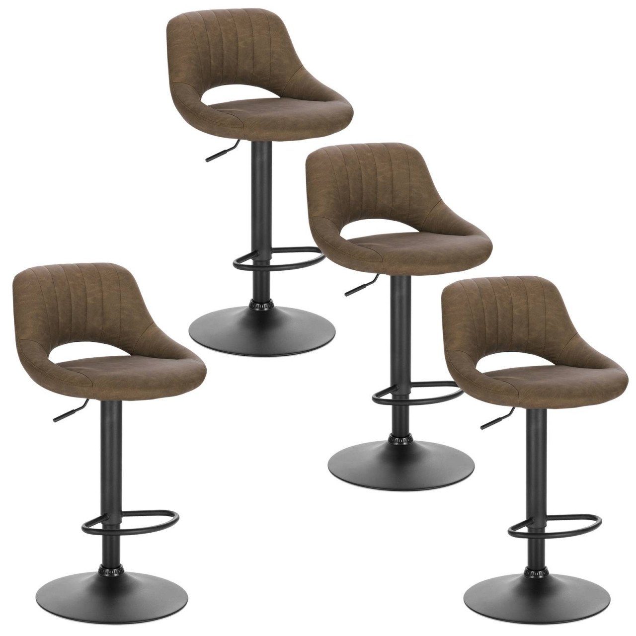 EUGAD Barhocker (4 St), aus Kunstleder und Stahl stufenlos höhenverstellbar günstig online kaufen