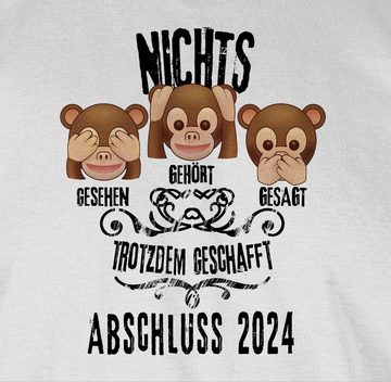Shirtracer T-Shirt 3 Affen Emoticons ABSCHLUSS 2024 Abitur & Abschluss 2024 Geschenk