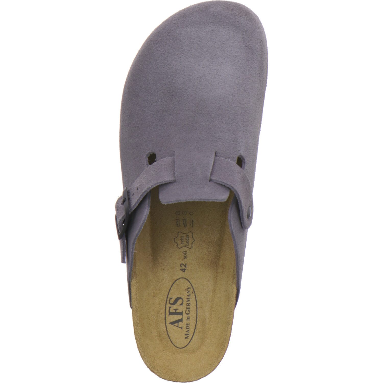 AFS-Schuhe 390083 Clogs Pantolette für Herren aus Leder mit Fußbett, Hausschuhe Made in Germany