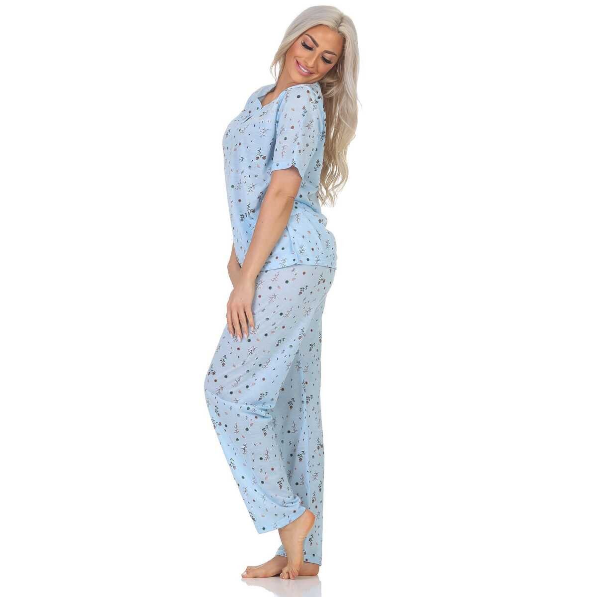 EloModa Pyjama Damen Pyjama zweiteiliger Schlafanzug Pyjama-Set, M L XL 2XL (2 tlg) – Bild 3 von 4