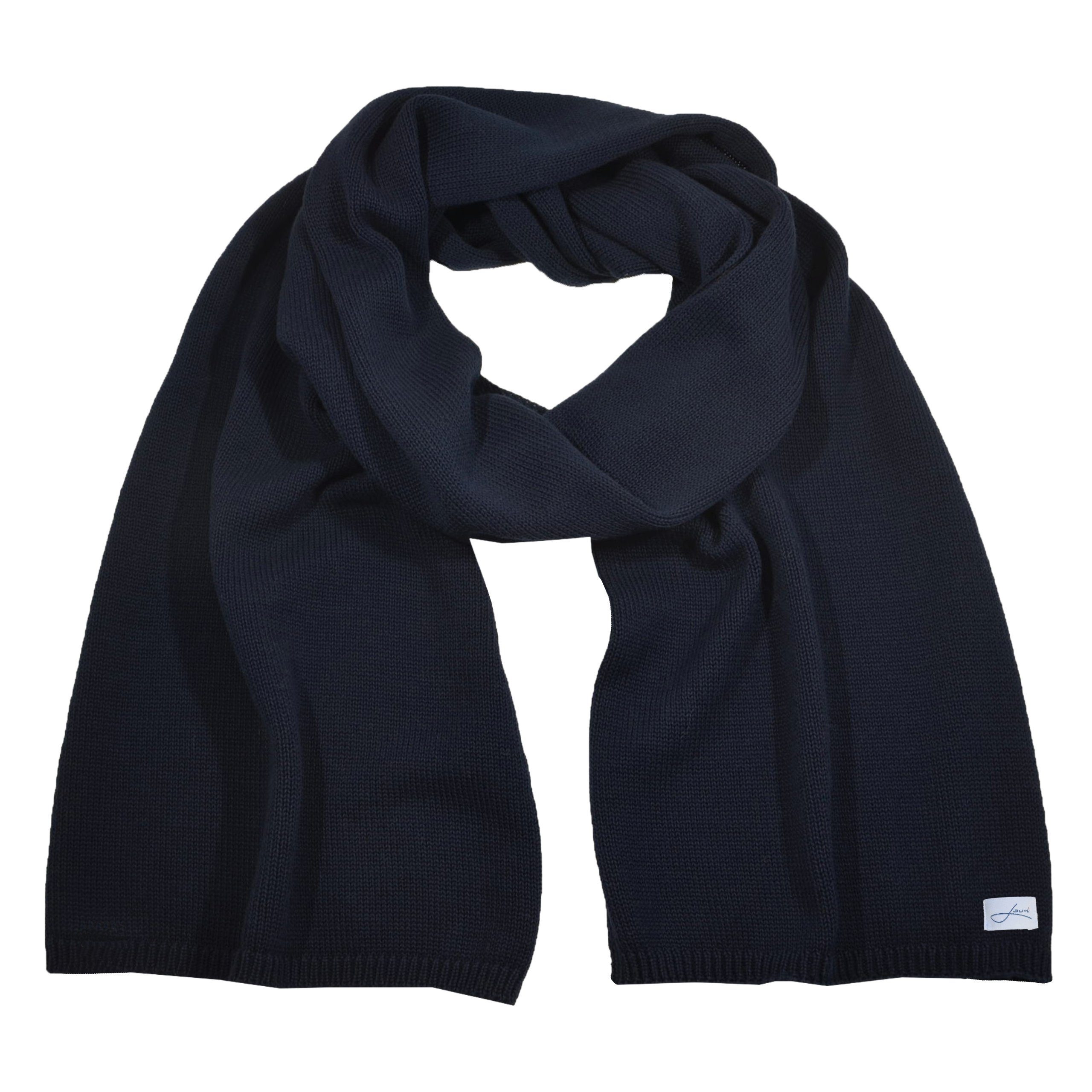 Lou-i Strickschal Winterschal Bio-Baumwolle Damen Herren Made in Germany Feinstrickschal, Made in Germany Blau