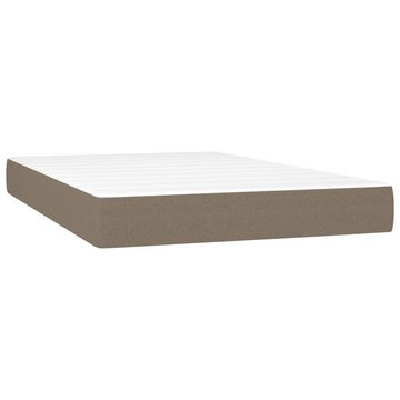 vidaXL Bettgestell Boxspringbett mit Matratze Taupe 120x200 cm Stoff Bett Bettgestell