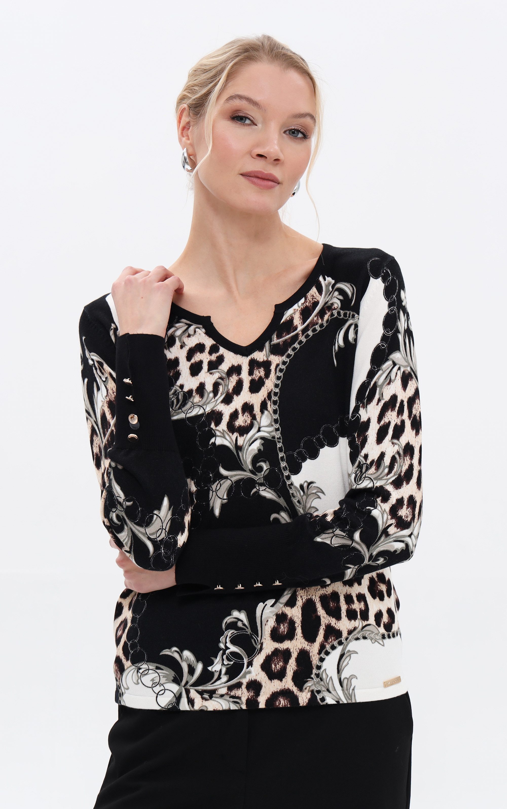 Passioni Strickpullover im Mustermix günstig online kaufen