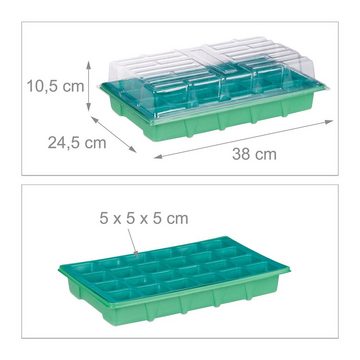 relaxdays Anzuchttopf Zimmergewächshaus 24 Fächer
