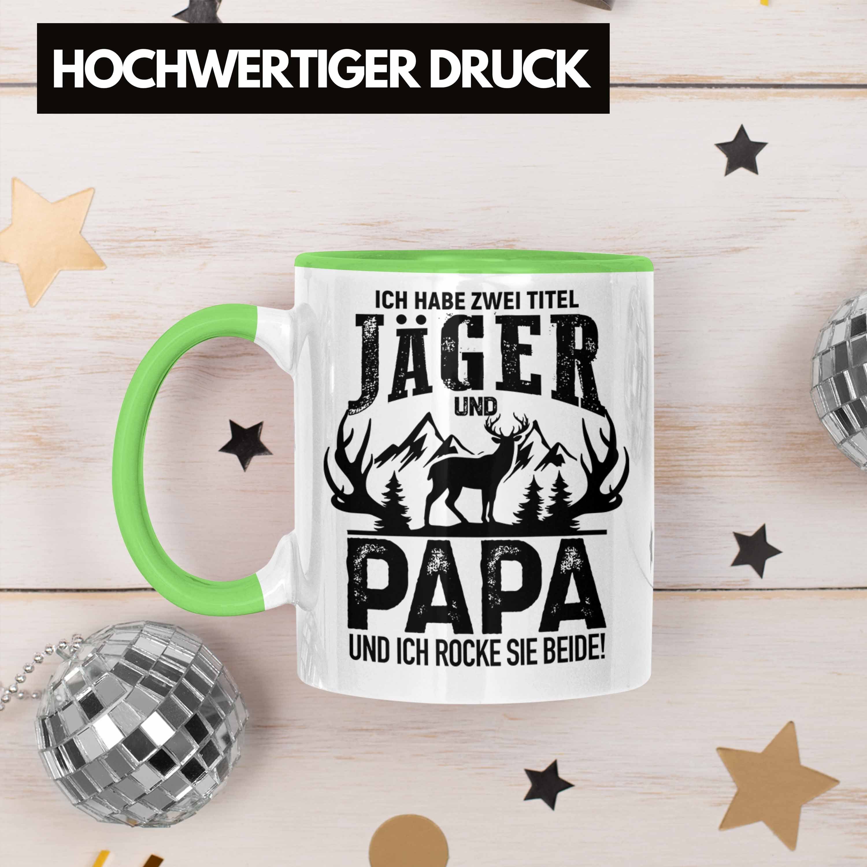 Tasse Geschenkidee Trendation Vatertag Jäger Tasse - Grün und Jäger für Geschenk Trendation Papa Spruch Männer