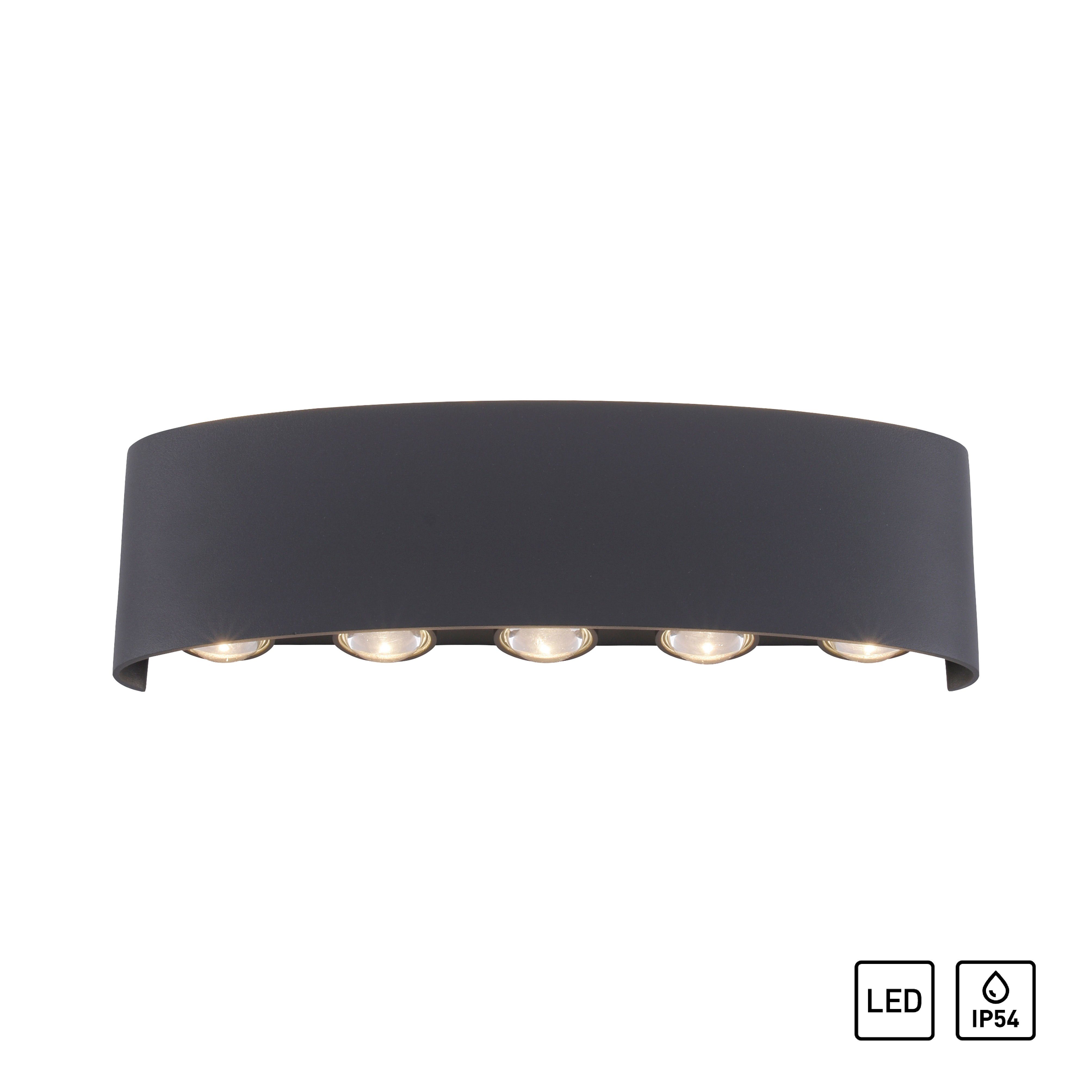 Paul Neuhaus Außen-Wandleuchte CARLO, LED fest integriert, Warmweiß, Schutzart IP 54, Für Außen- und Innenbereich