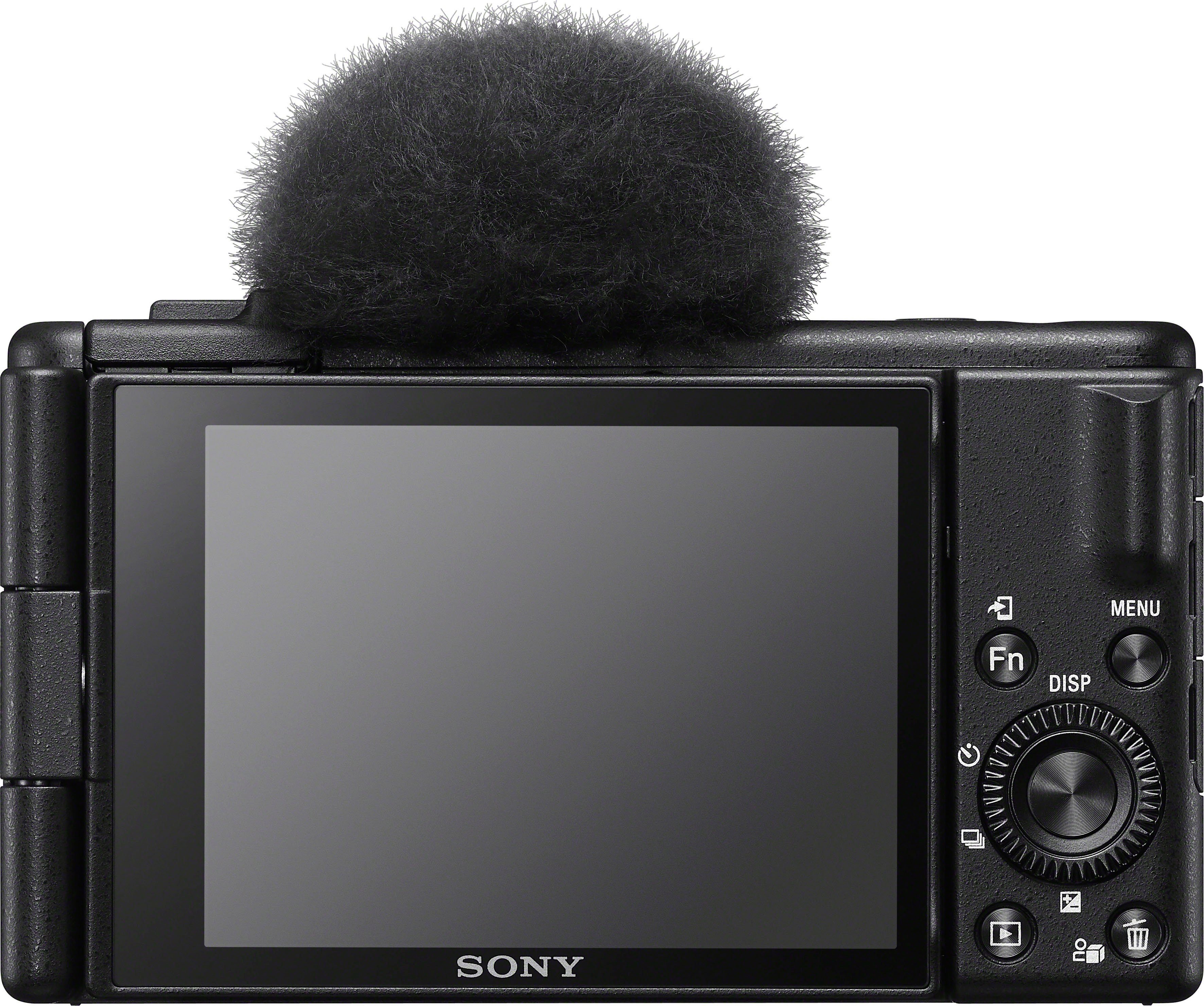 Sony Vlog ZV-1F Kompaktkamera (ZEISS Tessar T* Objektiv, 6 Elemente in 6 Gruppen, 20,1 MP, Bluetooth, WLAN, Klapp- und drehbares Display, Slow- Motion)