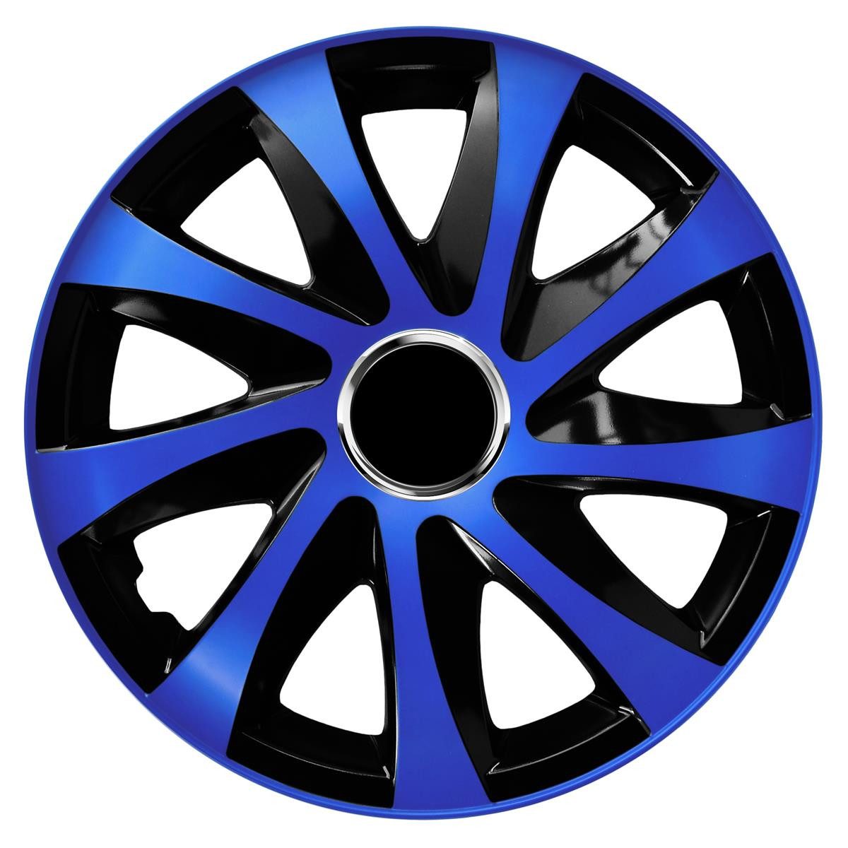 NRM Radkappe DRIFT Extra 13 Zoll in Blau/Schwarz, 13 in Zoll, (4-St) Radzierblenden für Stahlfelgen Zweifarbige Radkappen Satz 4er Set 13"