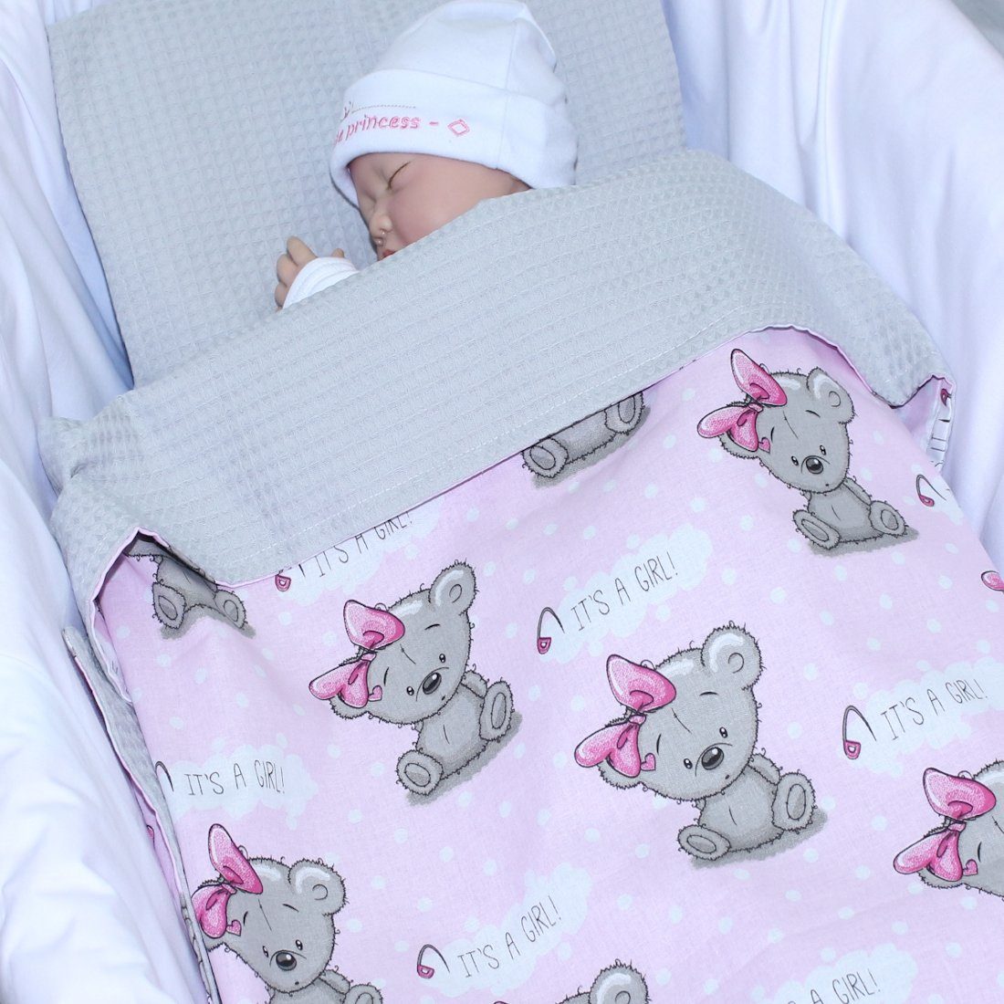 Babydecke Babydecke Waffelpiqué Baumwolle Kuscheldecke Kinderwagendecke, günstig online kaufen