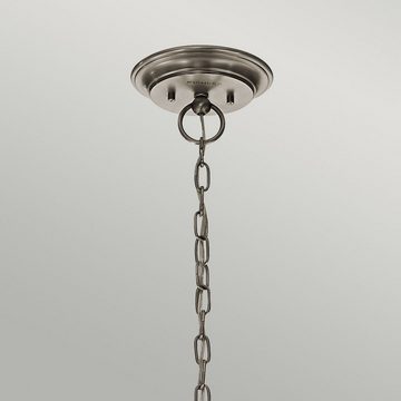 Licht-Erlebnisse Kronleuchter LIODA, ohne Leuchtmittel, Hängeleuchte E27 Zinn Glas Metall Jugendstil Pendelleuchte