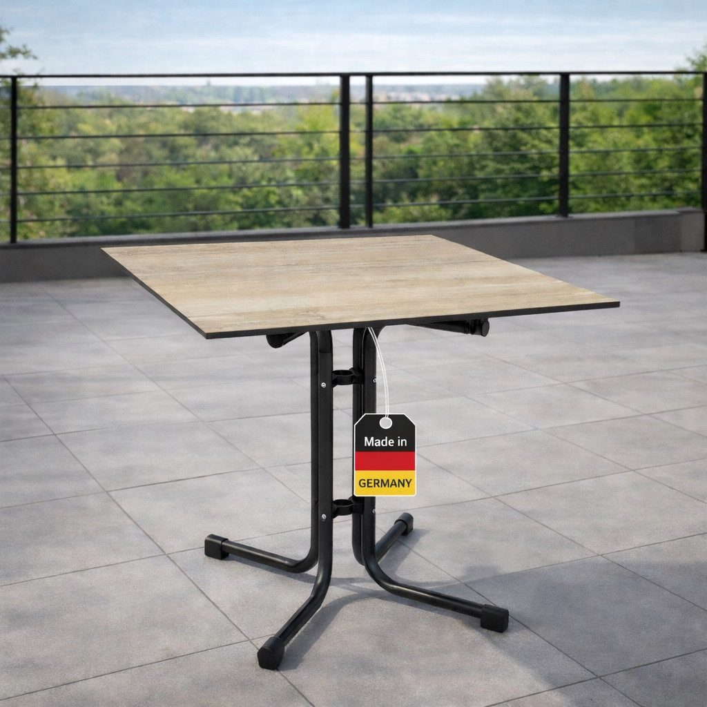 Gardissimo Gartentisch Atacama HPL 80 x 80 cm Klapptisch Balkontisch wetterfest klappbar (Tisch, 1 Tisch), klappbar / kratzfest / wetterfest / HPL-Tischplatte