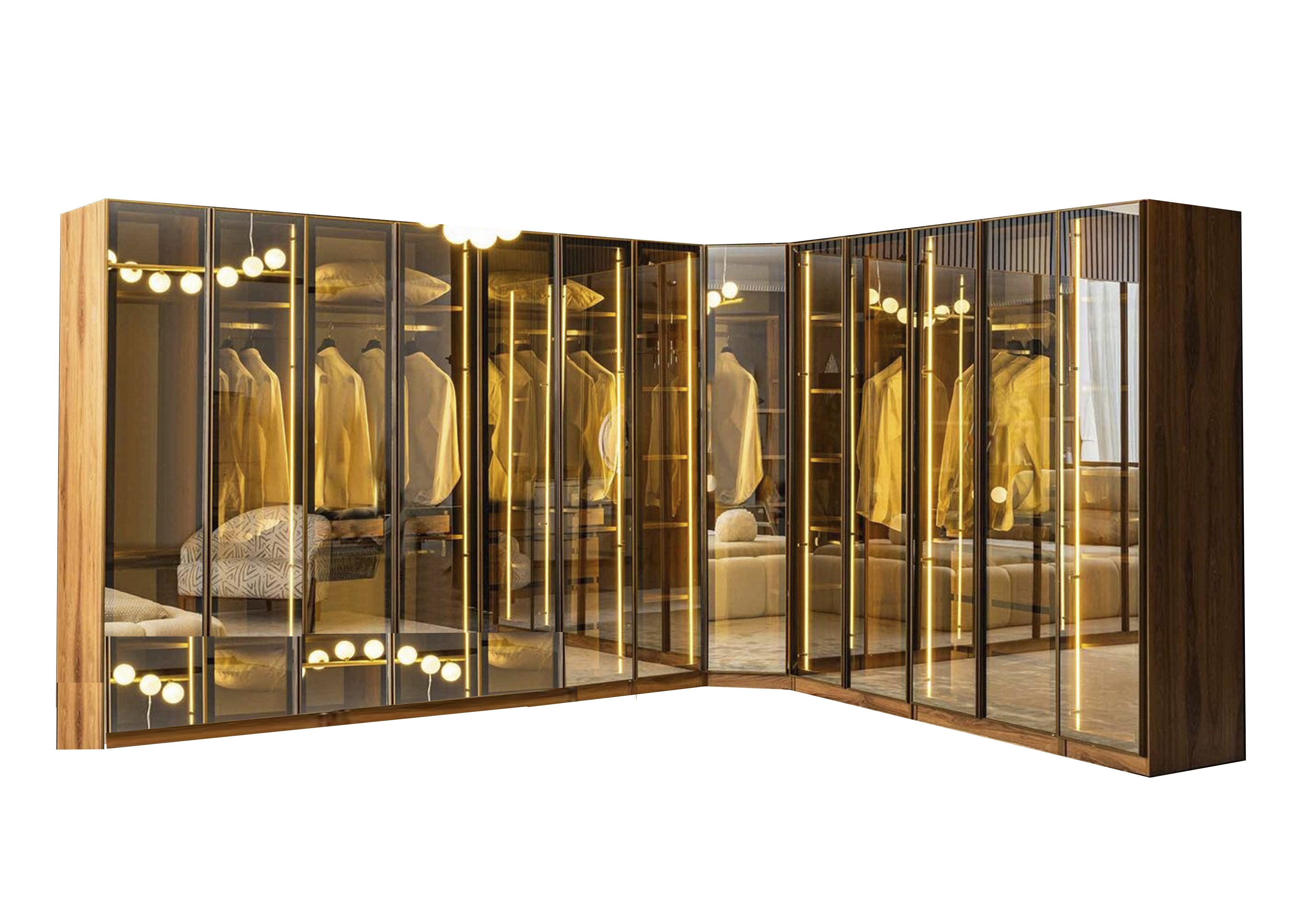 Eckschrank Luxus Glas Kleiderschrank Begehbarer Schrank