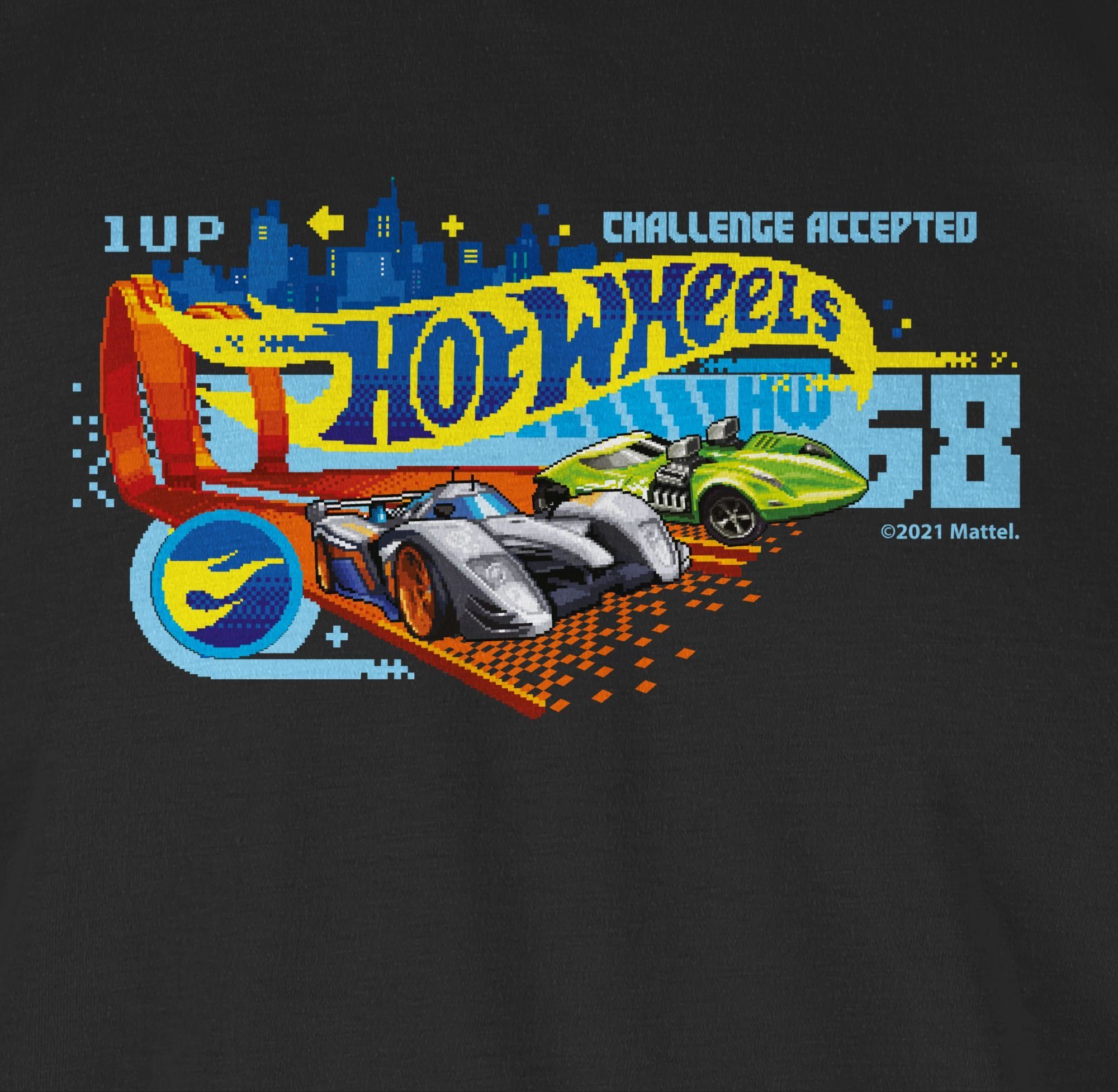 03 Hot Herren Challenge Shirtracer Schwarz 8-Bit T-Shirt Accepted Wheels