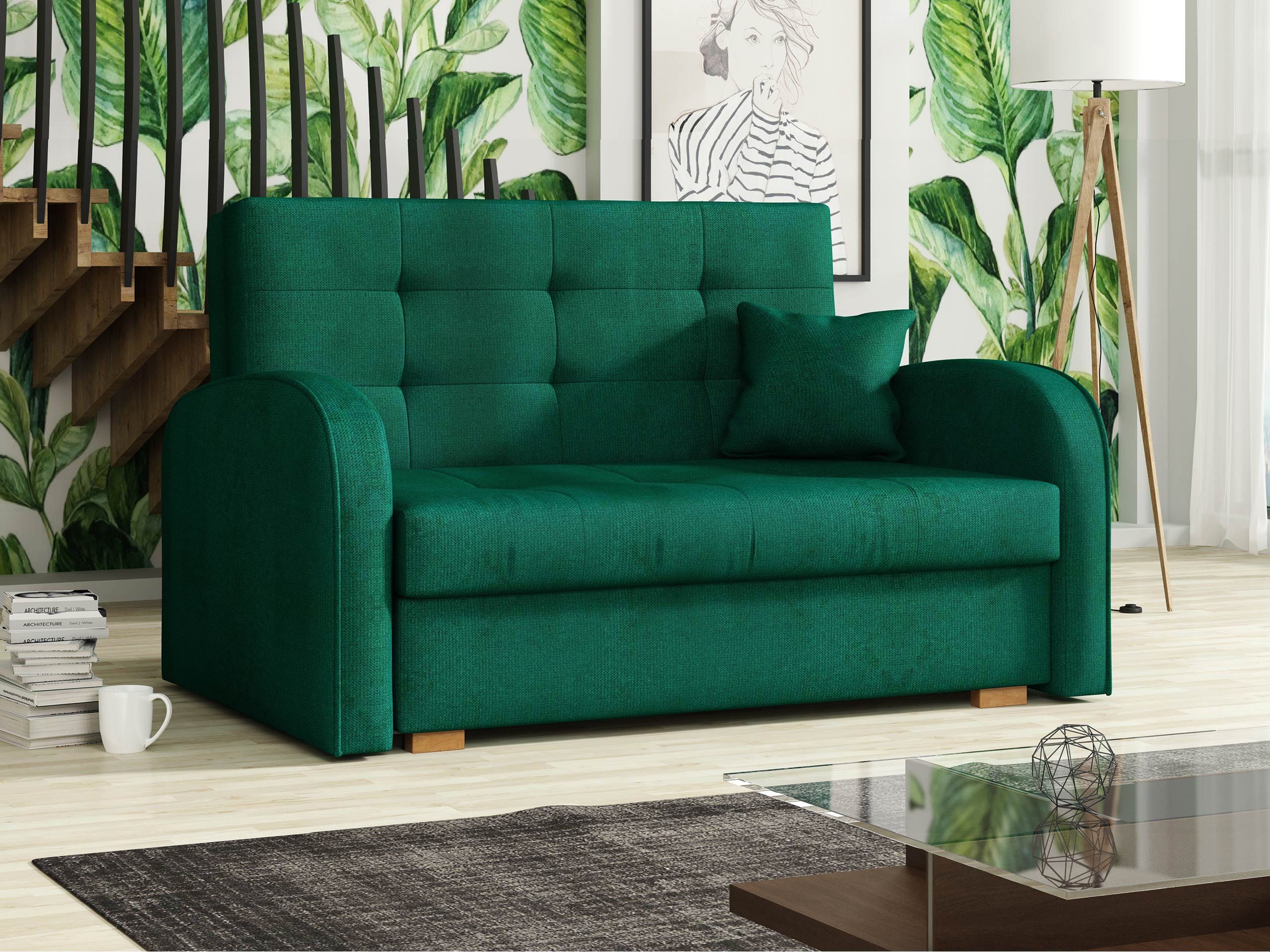 MIRJAN24 Schlafsofa Viva Gold II, mit Bettkasten und Schlaffunktion, 2 Sitzer Polstersofa inkl. Kissen, Wohnlandschaft