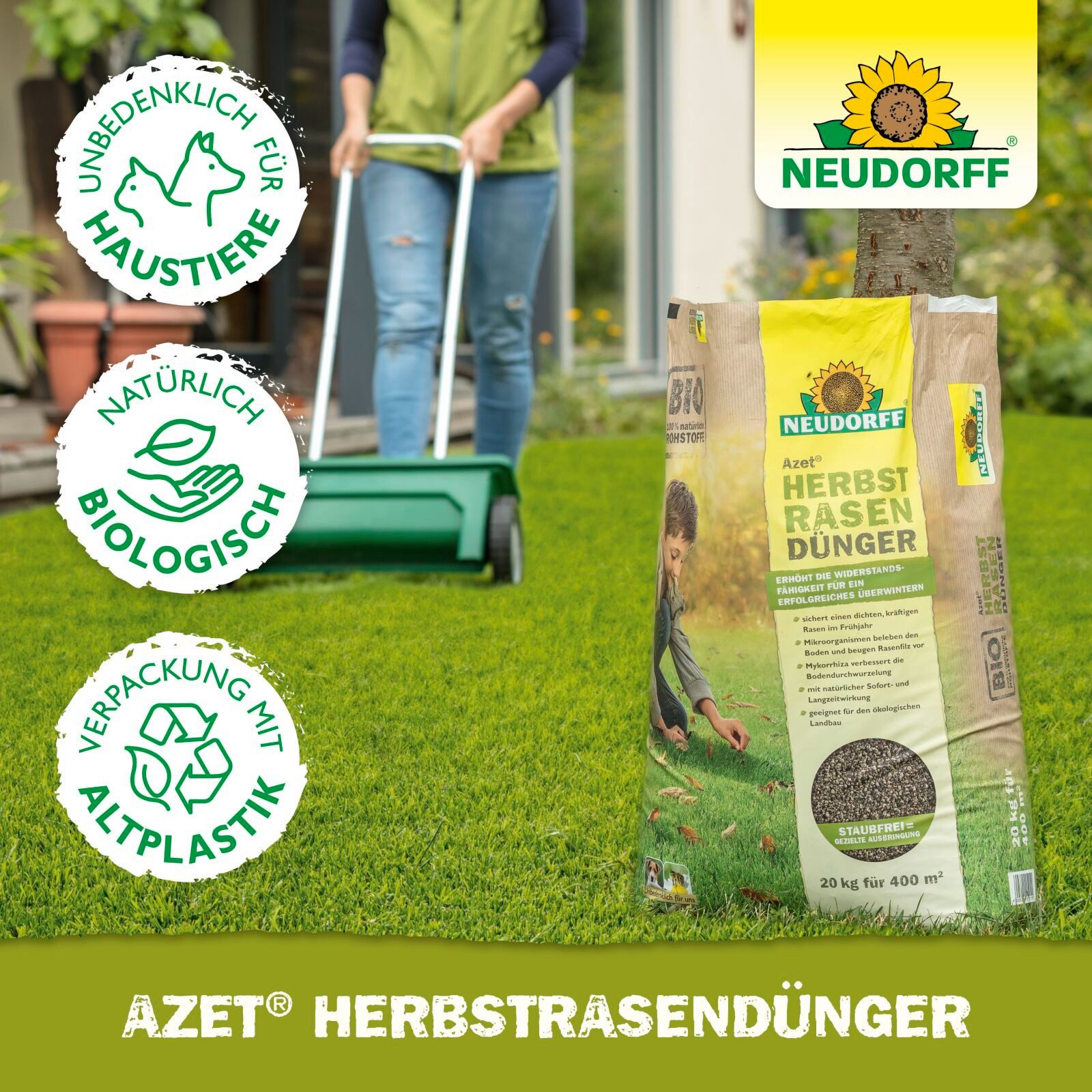 Neudorff Rasendünger Azet HerbstRasenDünger 10 kg – Bild 5 von 5