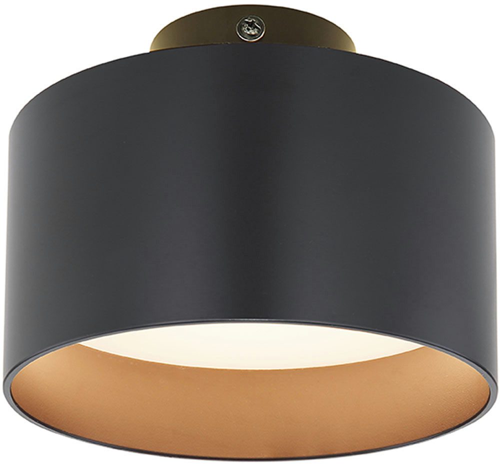 GLOBO LIGHTING LED Deckenleuchte JENNY, LED fest integriert, Warmweiß, Deckenlampe / Schlafzimmer / Wohnbereich / schwarz / rund / Aluminium