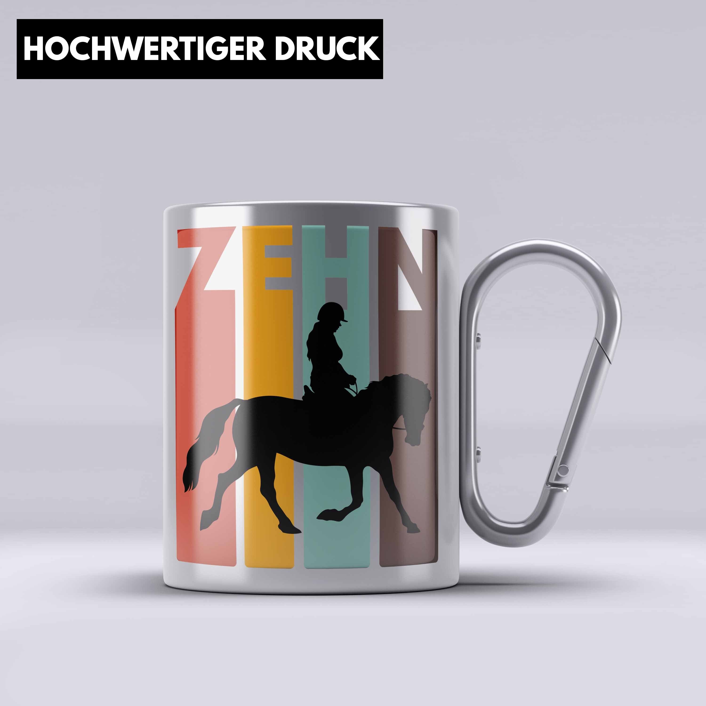 Trendation Thermotasse 10. Geburtstag Mädchen Reiterin Geschenk 10 Geburtstagsgeschenk Tochte