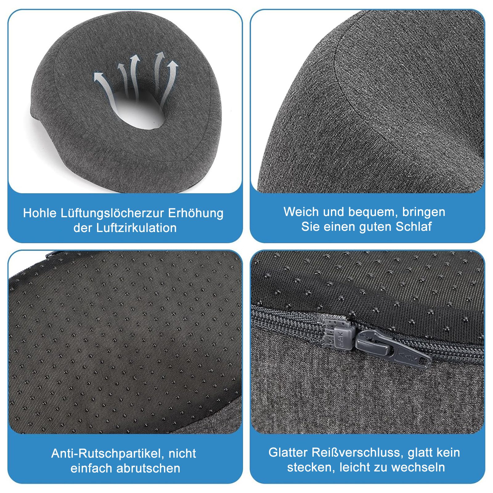 REDOM Kopfstützkissen Nackenstützkissen Memory Foam Massagekissen, Gesichts günstig online kaufen