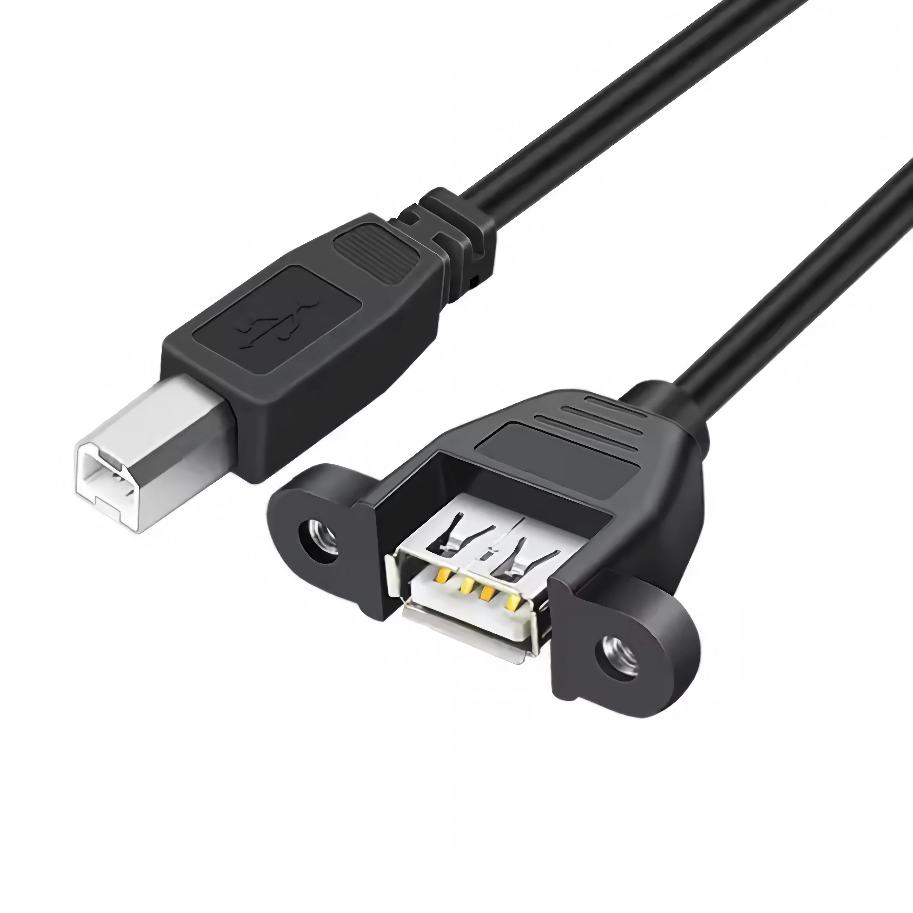 Bolwins F27 USB 2.0 Adapter A-Buchse auf B-Stecker für Drucker und Scanner USB-Kabel, USB 2.0 Typ B Stecker, USB 2.0 Typ A Buchse mit Schraubbefestigung (30 cm), Schraubbefestigung, USB 2.0, 480 Mbit/s, Plug & Play, 30 cm Kabel
