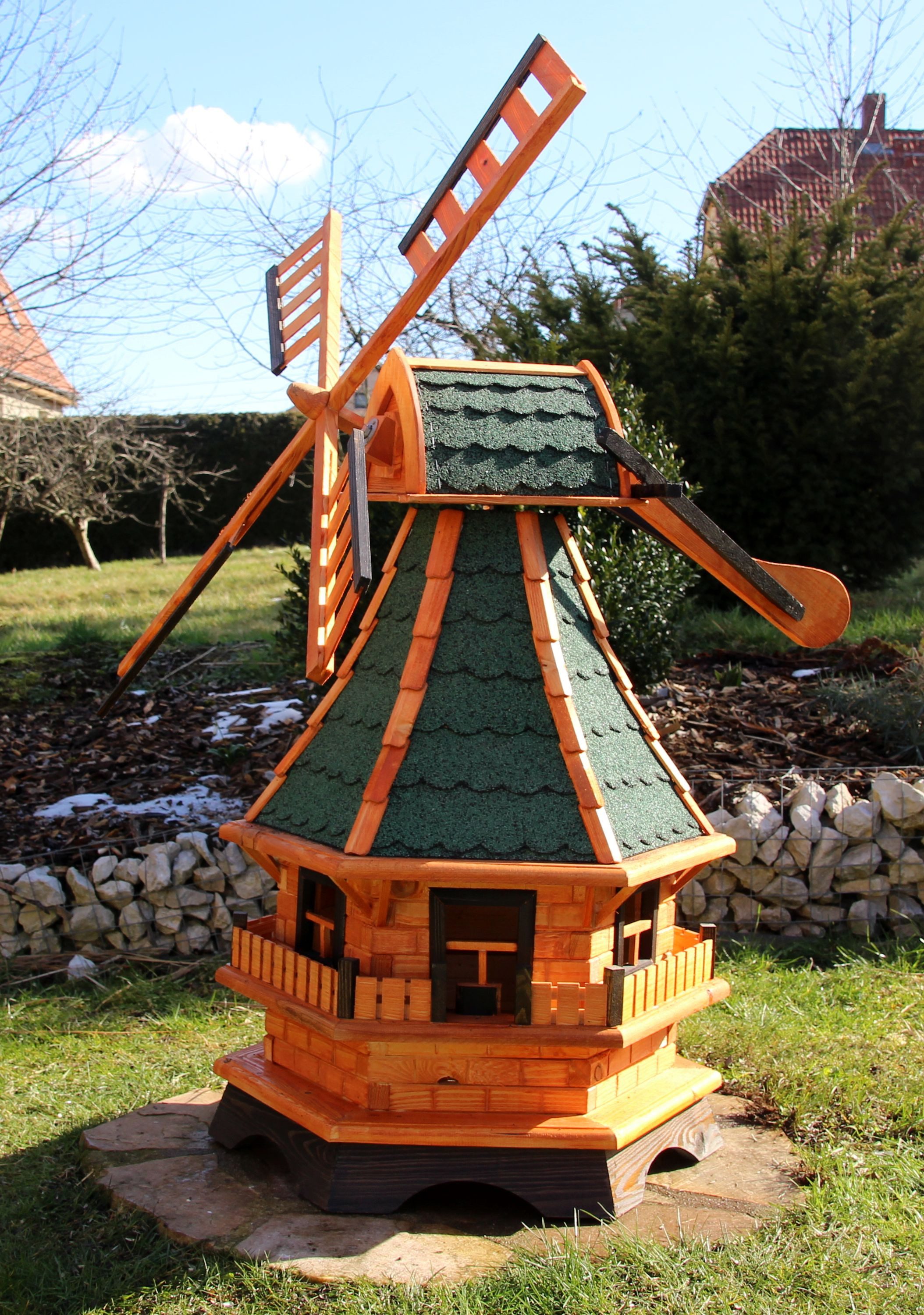 Holzdekoladen Deko-Windrad 1,30 m XL Windmühle günstig online kaufen