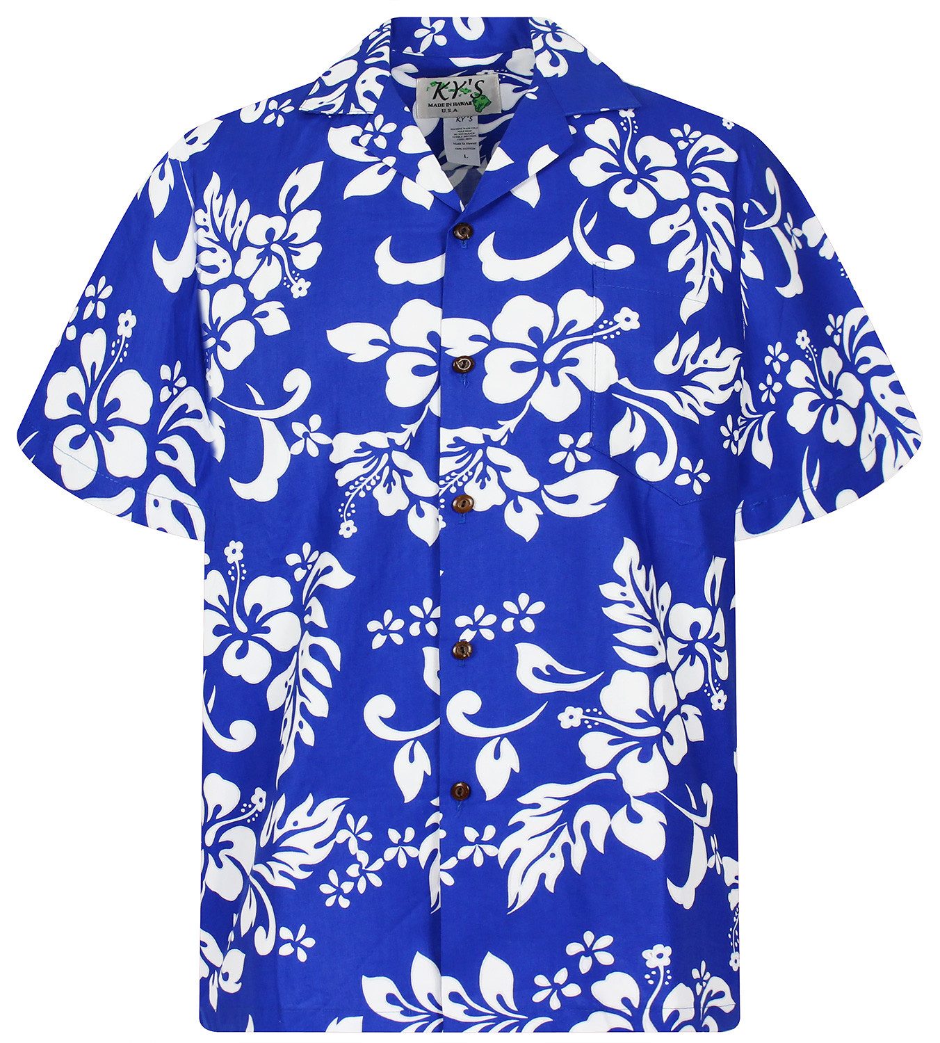 Hawaiihemd "81" Herren Kurzarm Baumwolle Kokosknöpfe Original Hawaii