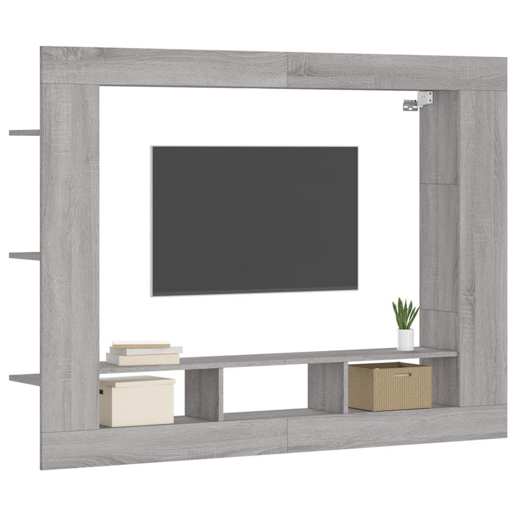 vidaXL Kleiderschrank TV-Schrank (1-St) Grau 152x22x113 cm Holzwerkstoff Sonoma