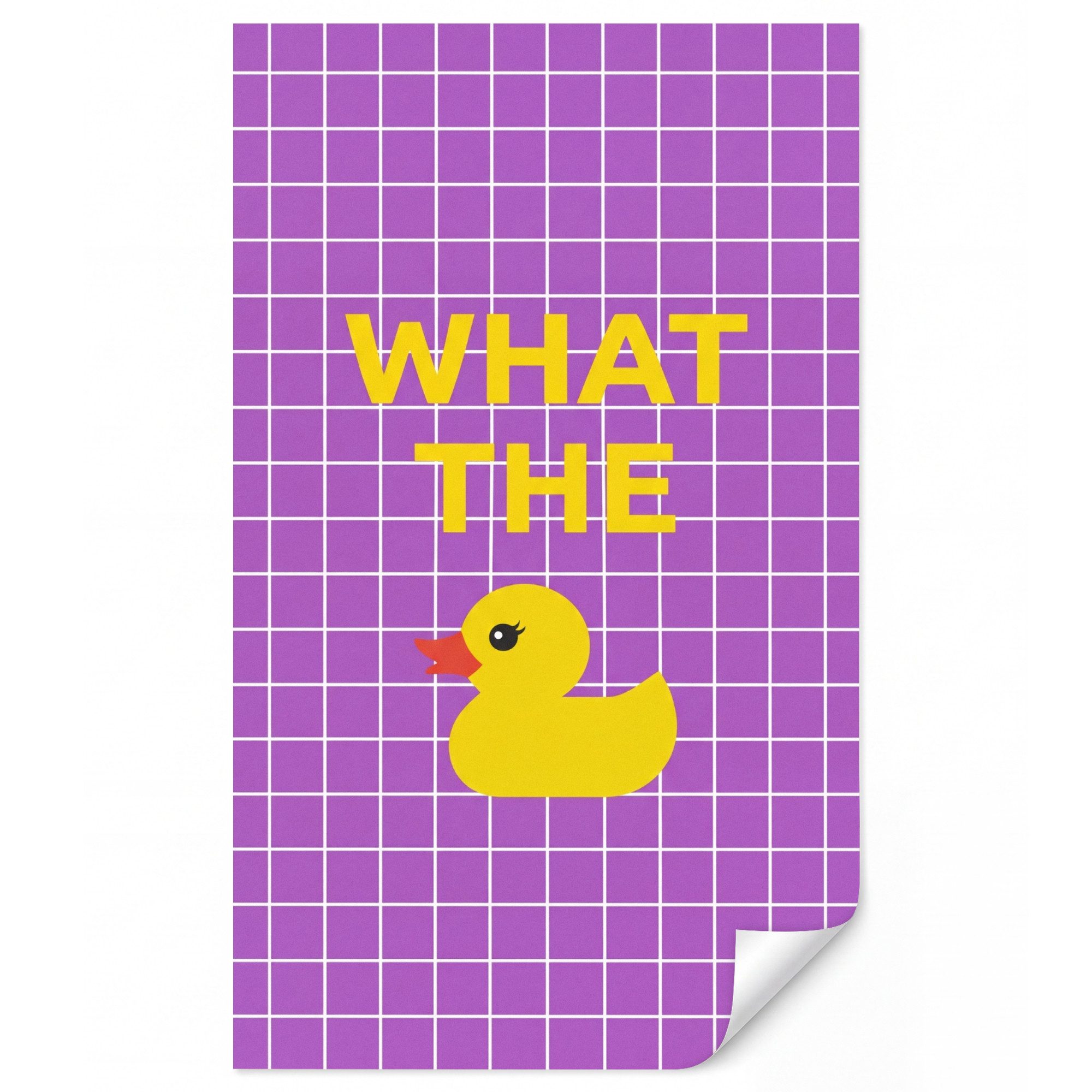 OnlyWow Fototapete Text - Ente - Lila, Matt, bedruckt, Wandtapete, bedruckt, Schlafzimmer 120x200cm