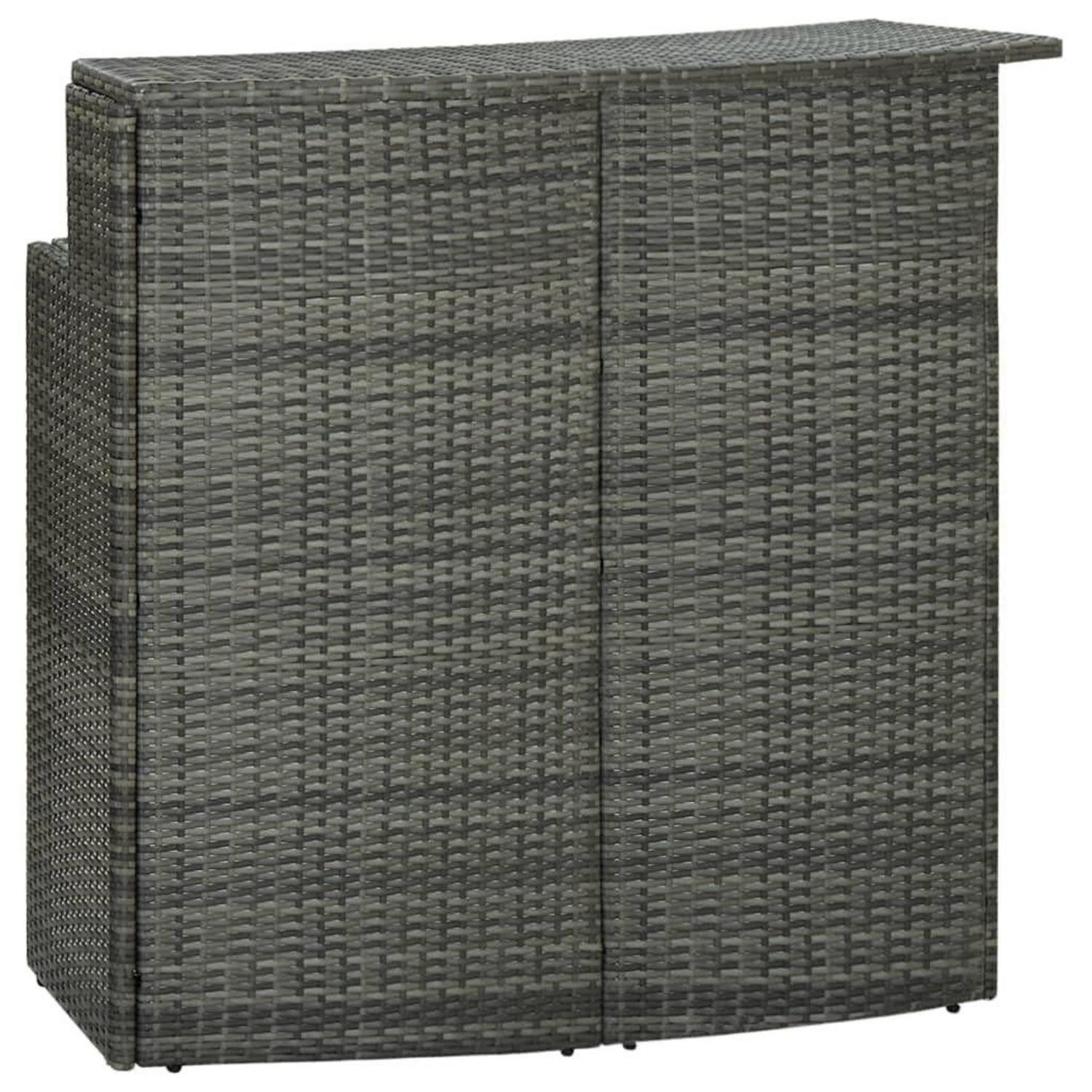 LuxusKollektion Bartisch Bartisch Grau 120x55x110 cm Poly Rattan (1-St)