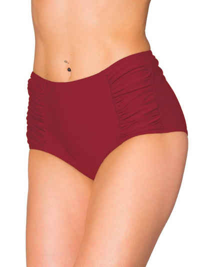 Aquarti Bikini-Hose Aquarti Damen Bikinihose mit Hoher Taille und Raffung