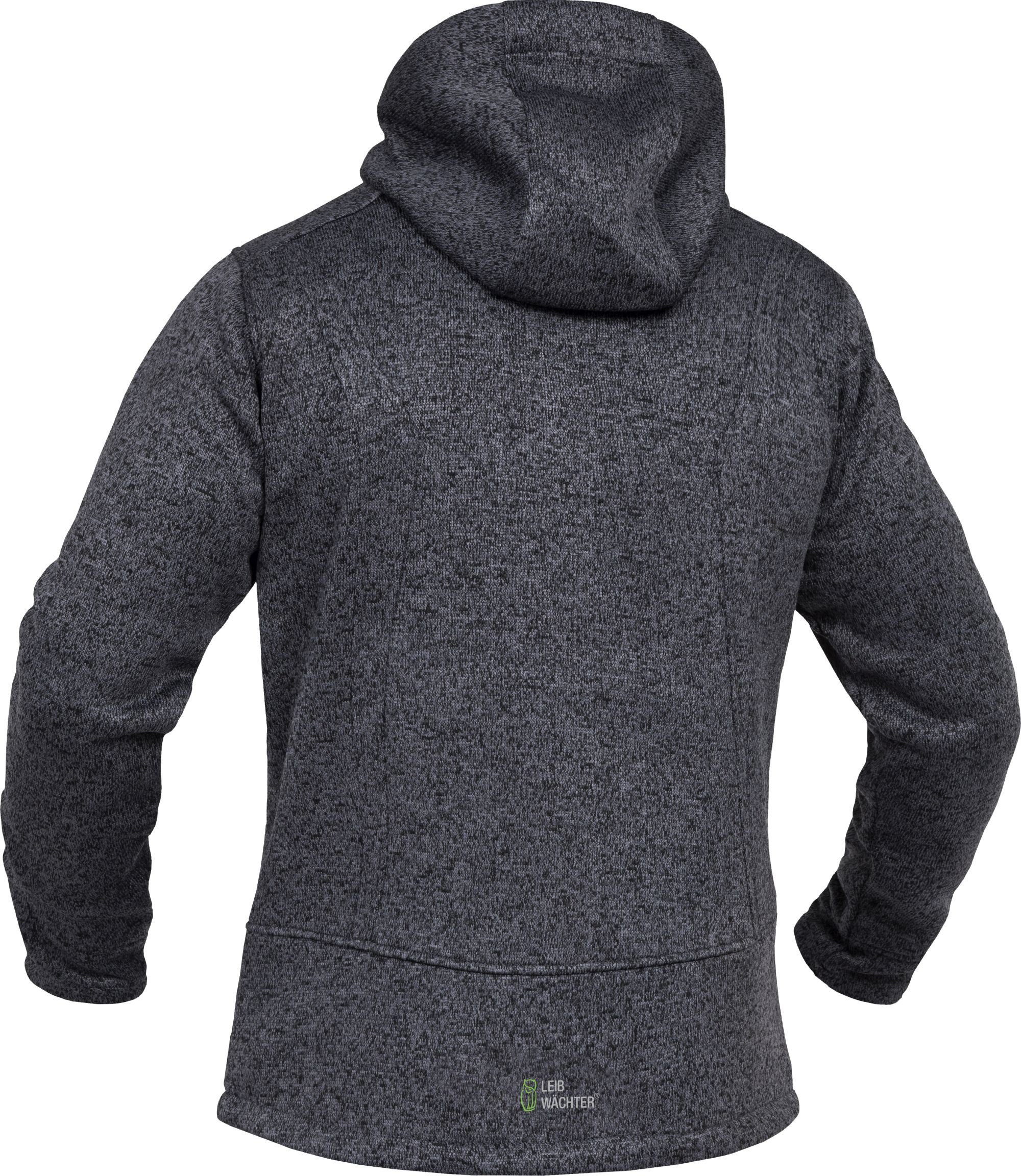 Leibwächter Kapuzenstrickjacke Casual-Line Strickjacke Unisex (Zip-Hoodie mit weicher Innenseite) Jackensaum mit Gummizug, verstellbare Kapuze mit Flachkordel