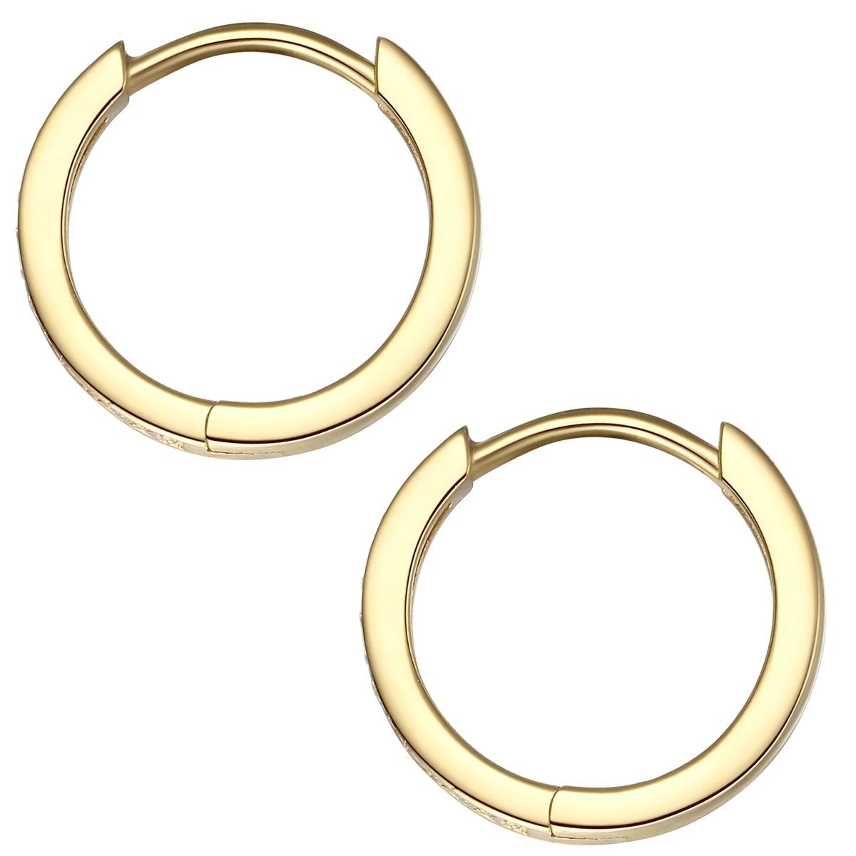 Rafaela Donata Paar Creolen gelbgold, mit Zirkonia günstig online kaufen