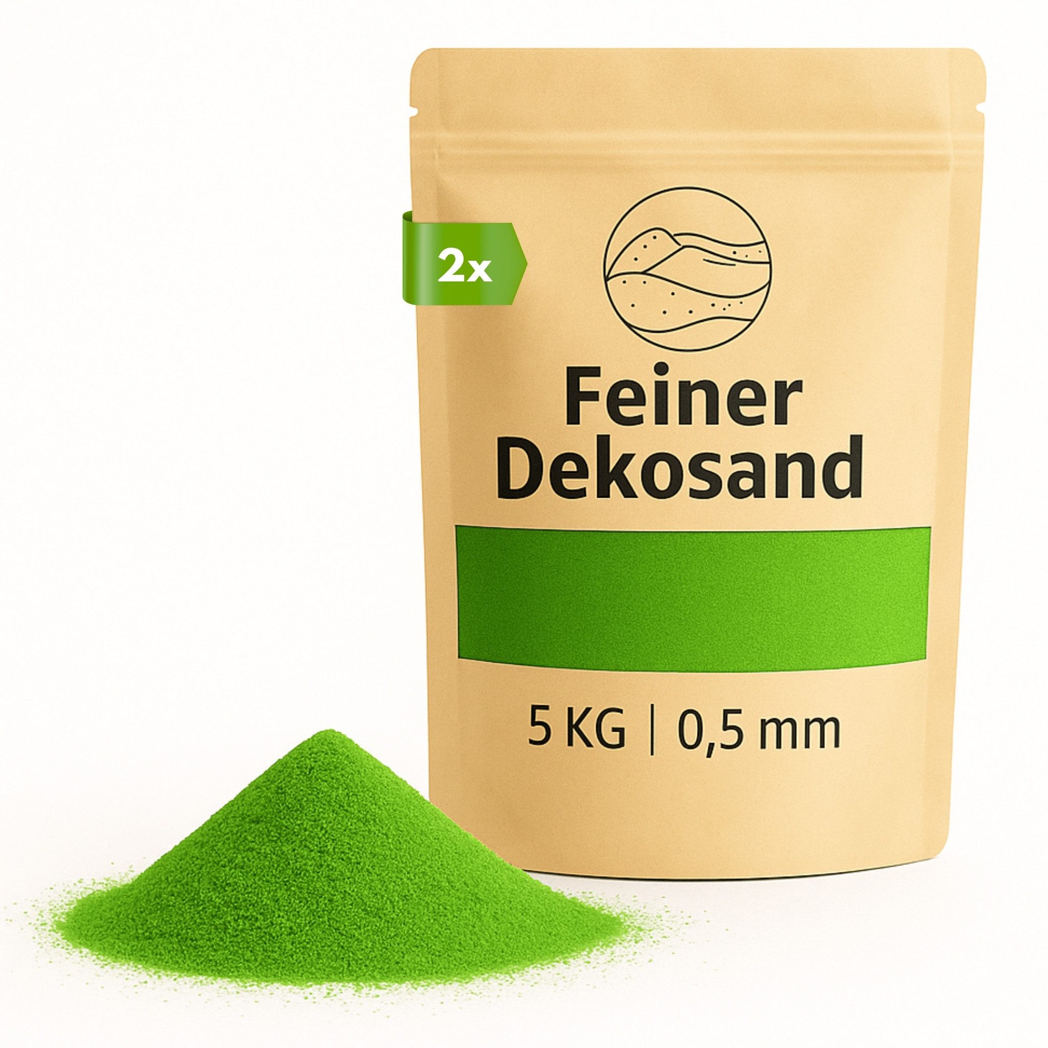 matches21 HOME & HOBBY Dekosand Deko-Sand grün 10 kg für Vasen, Gläser & Streude