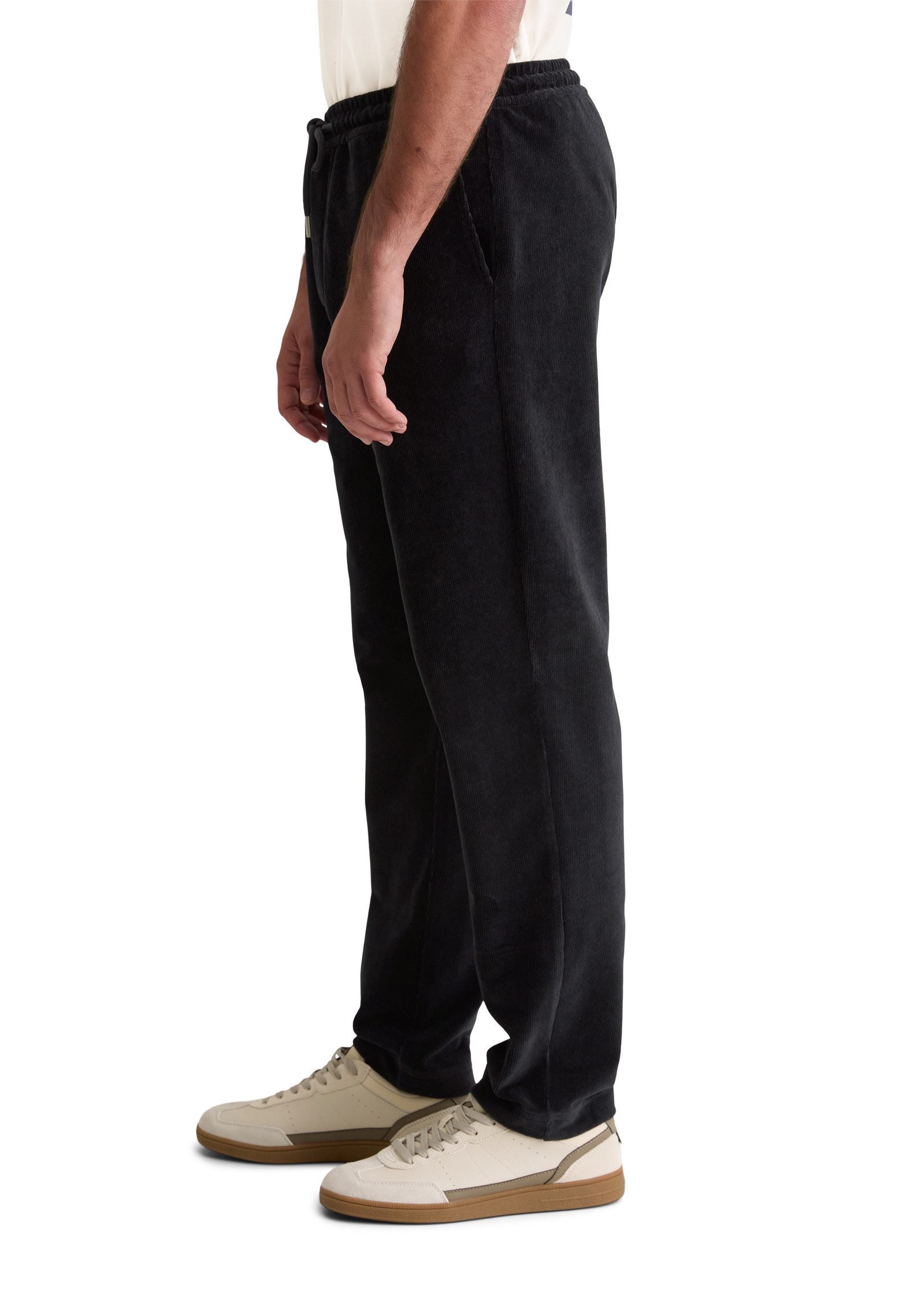 Marc O'Polo Jerseyhose aus Bio-Baumwolle mit Rippstruktur günstig online kaufen