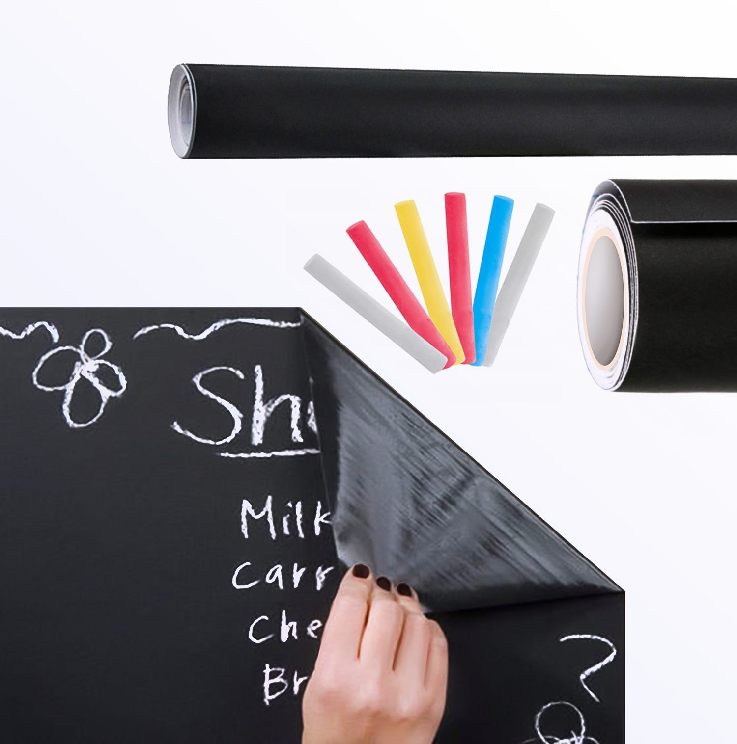 MALATEC Wandtafel Selbstklebende Kreidetafel + Kreide - Kreatives Schreiben günstig online kaufen