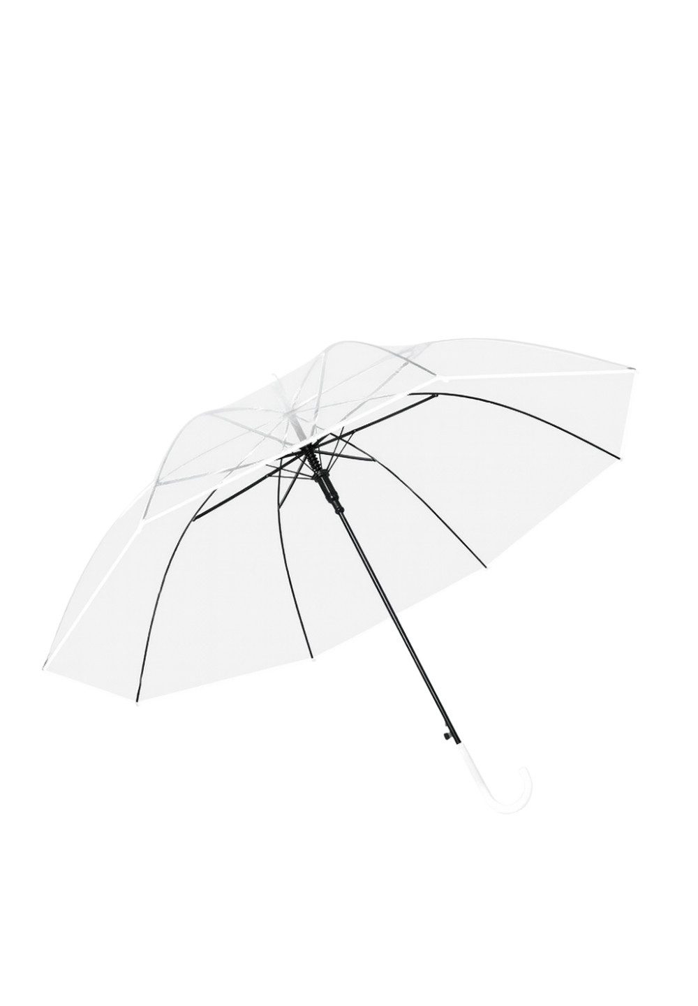 Yuhu Stockregenschirm Transparenter XXL-Regenschirm mit Automatik-Öffnung, Durchsichtiger Stockschirm 100 cm Ø