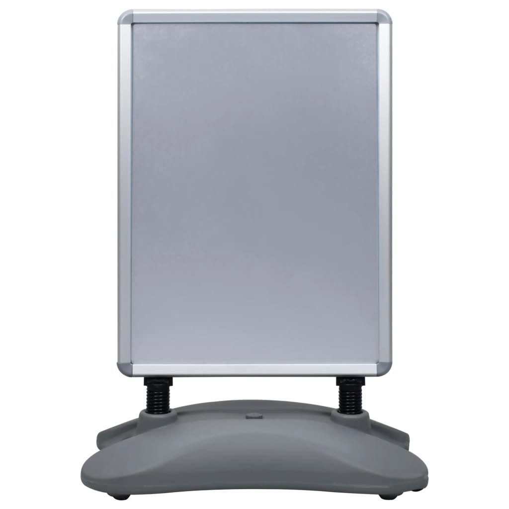 vidaXL Vitrine A1-Plakatständer Wasserbefüllbar Grau Aluminiumlegierung