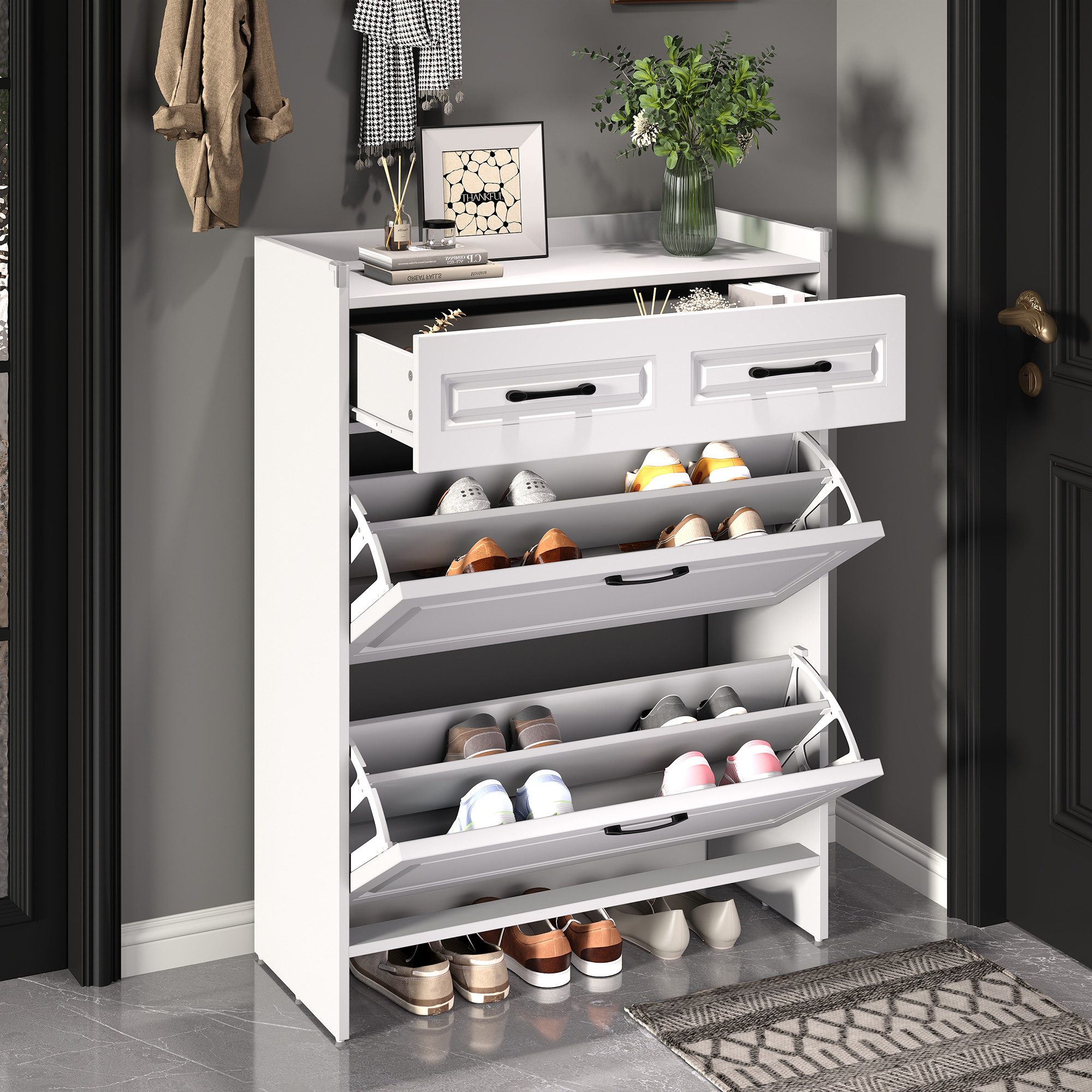 OKWISH Schuhschrank Schuhregal (Schuhkommode, 1-St., 80*34*107.5cm) günstig online kaufen