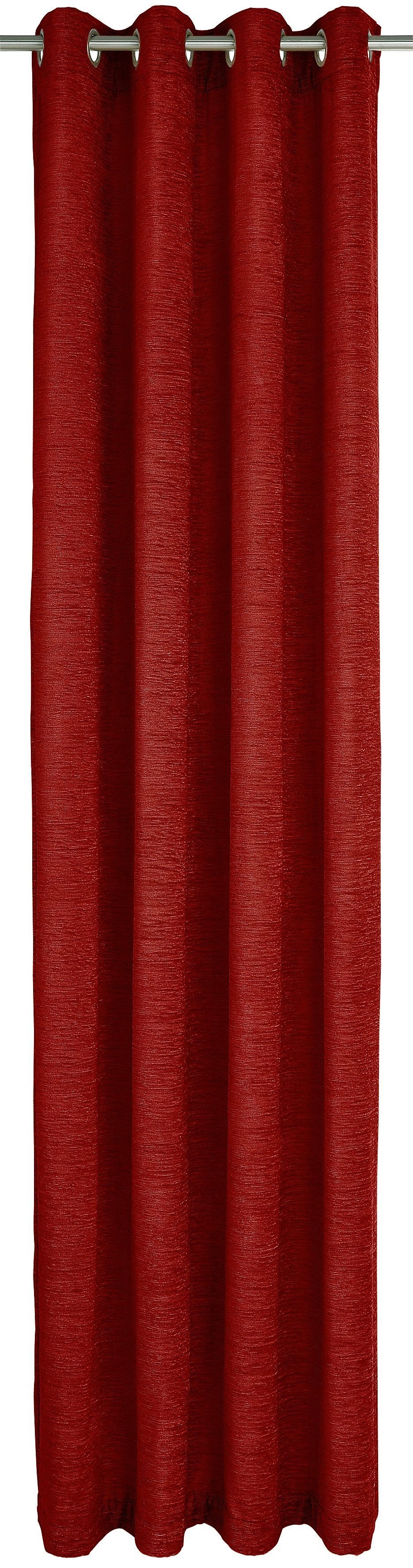 Vorhang Trondheim 234 g/m², Wirth, Chenille rot (1 blickdicht, St), Ösen